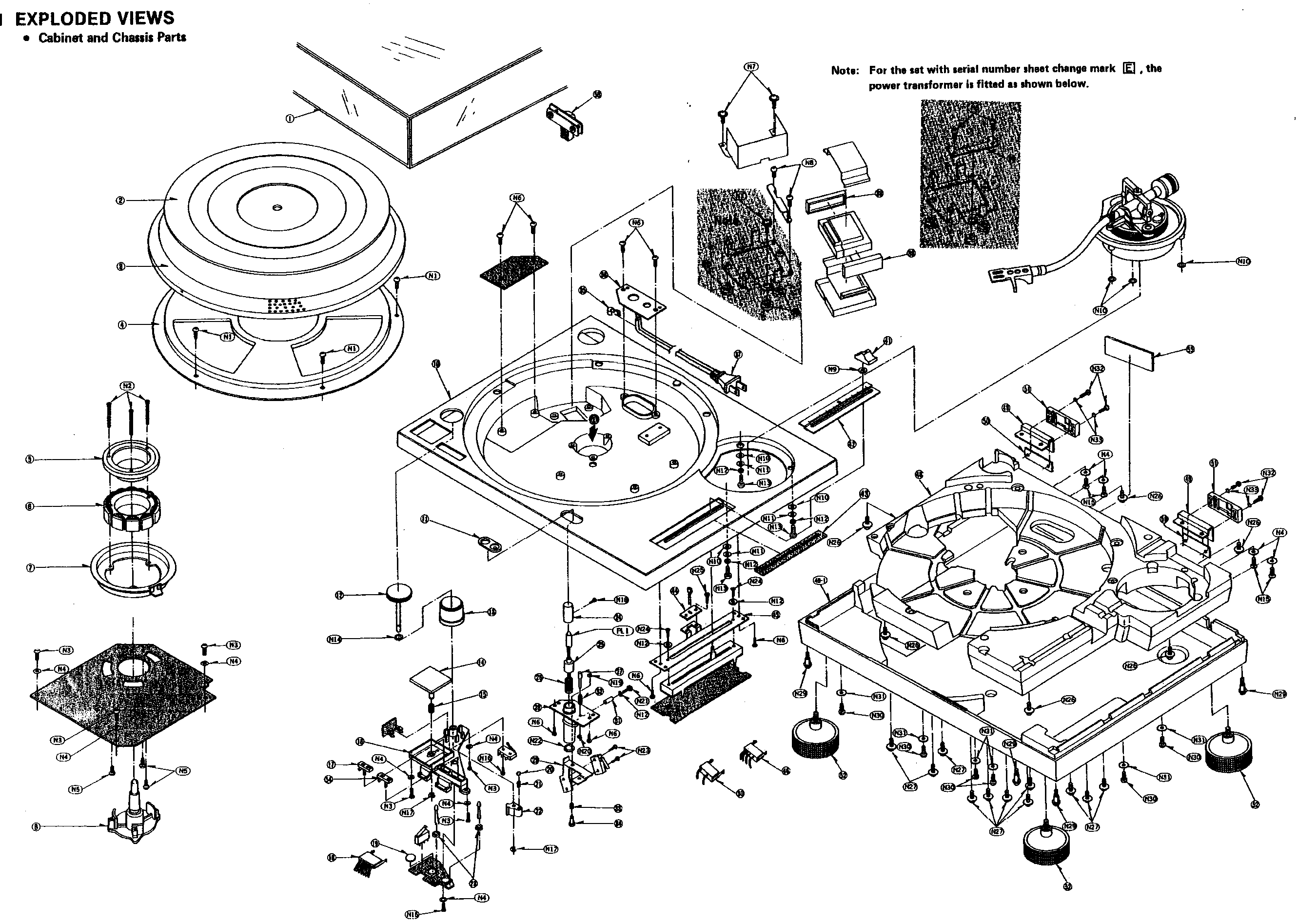 Technics SL-1200MK2M cabinet parts diagram