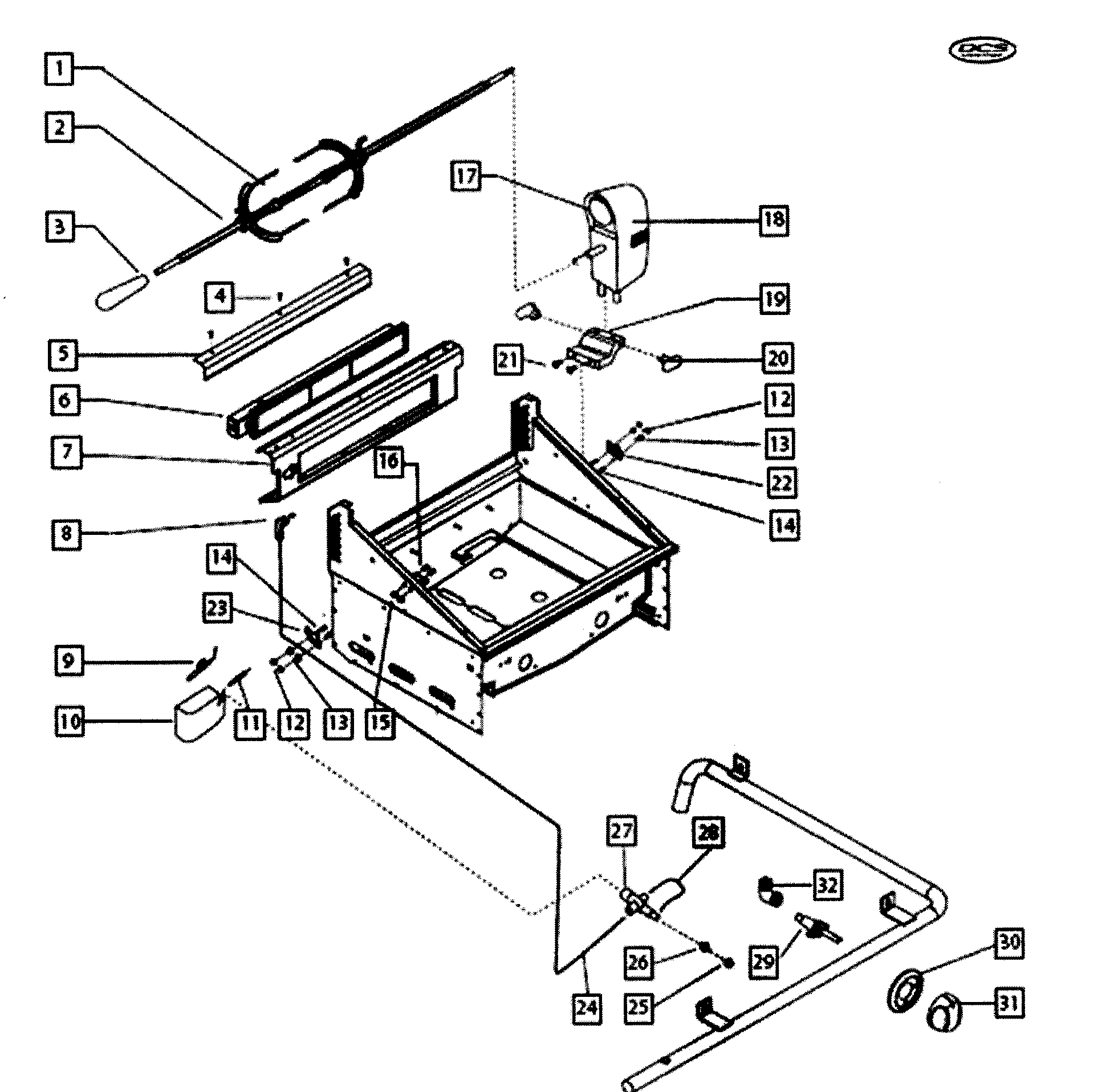 DCS BGB30-BQRN-70004A rotisserie diagram
