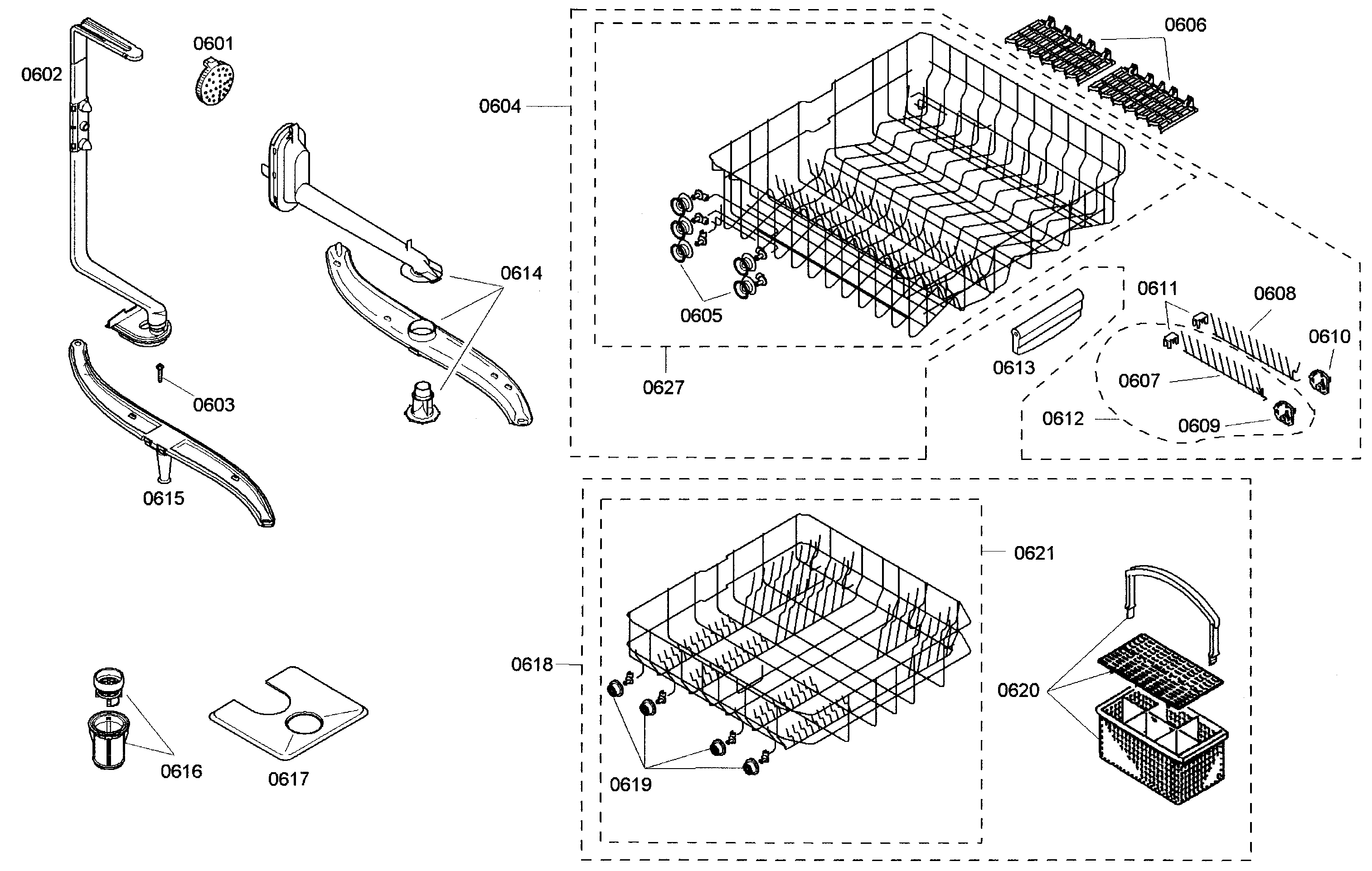 Bosch SHE44C02UC/46 baskets diagram
