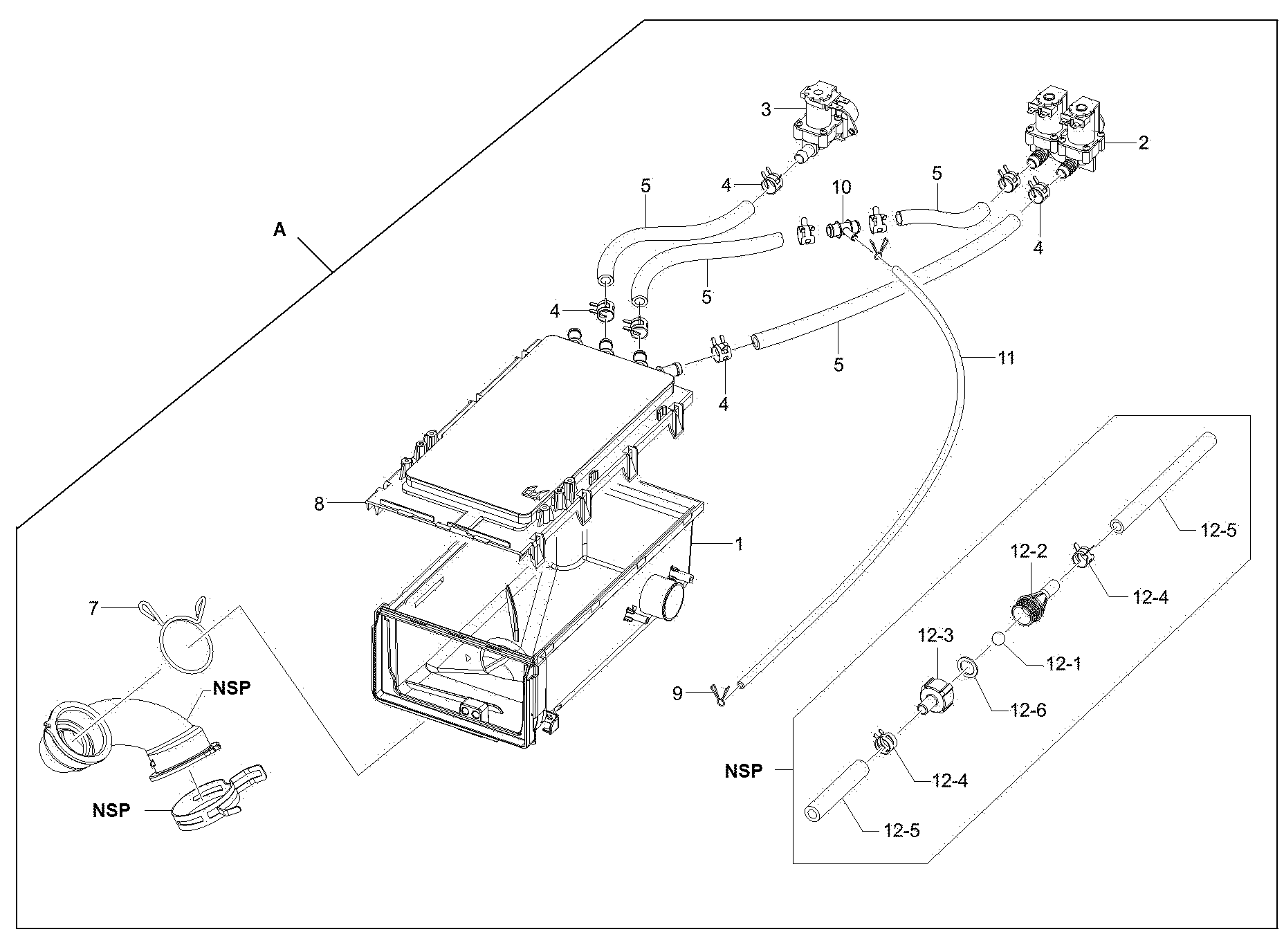 Kenmore 40249032010 drawer housing diagram