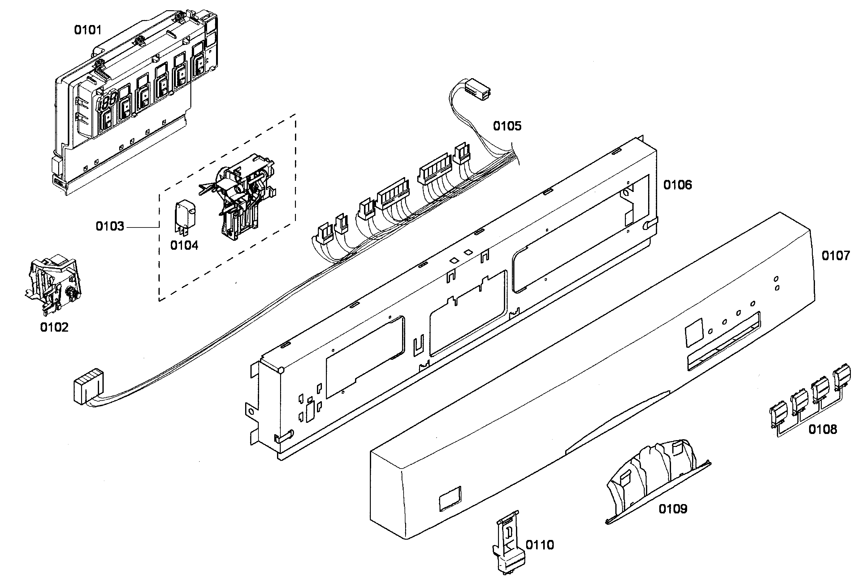 Bosch SHE44C06UC/48 control panel diagram