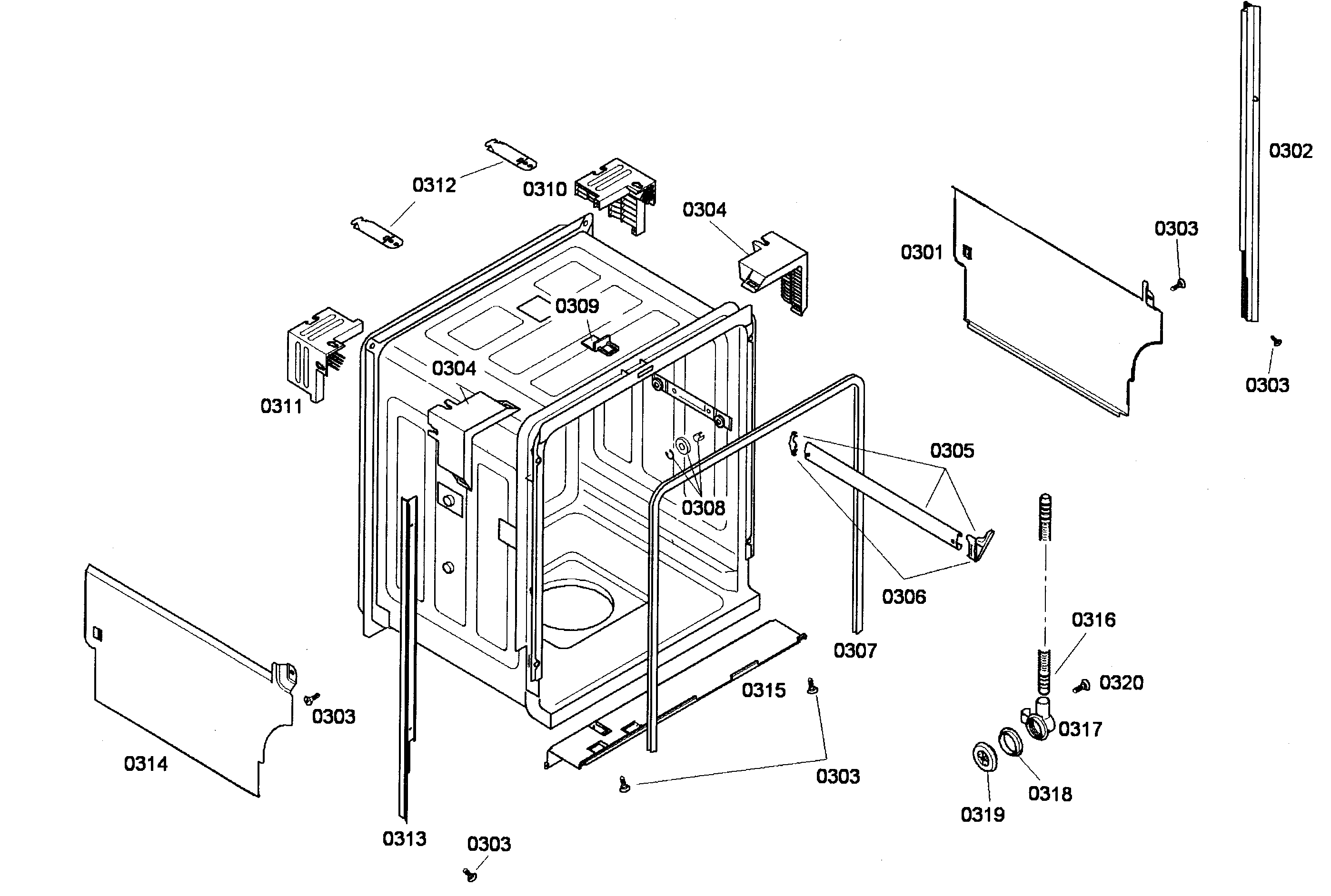 Bosch SHE44C06UC/48 cabinet diagram