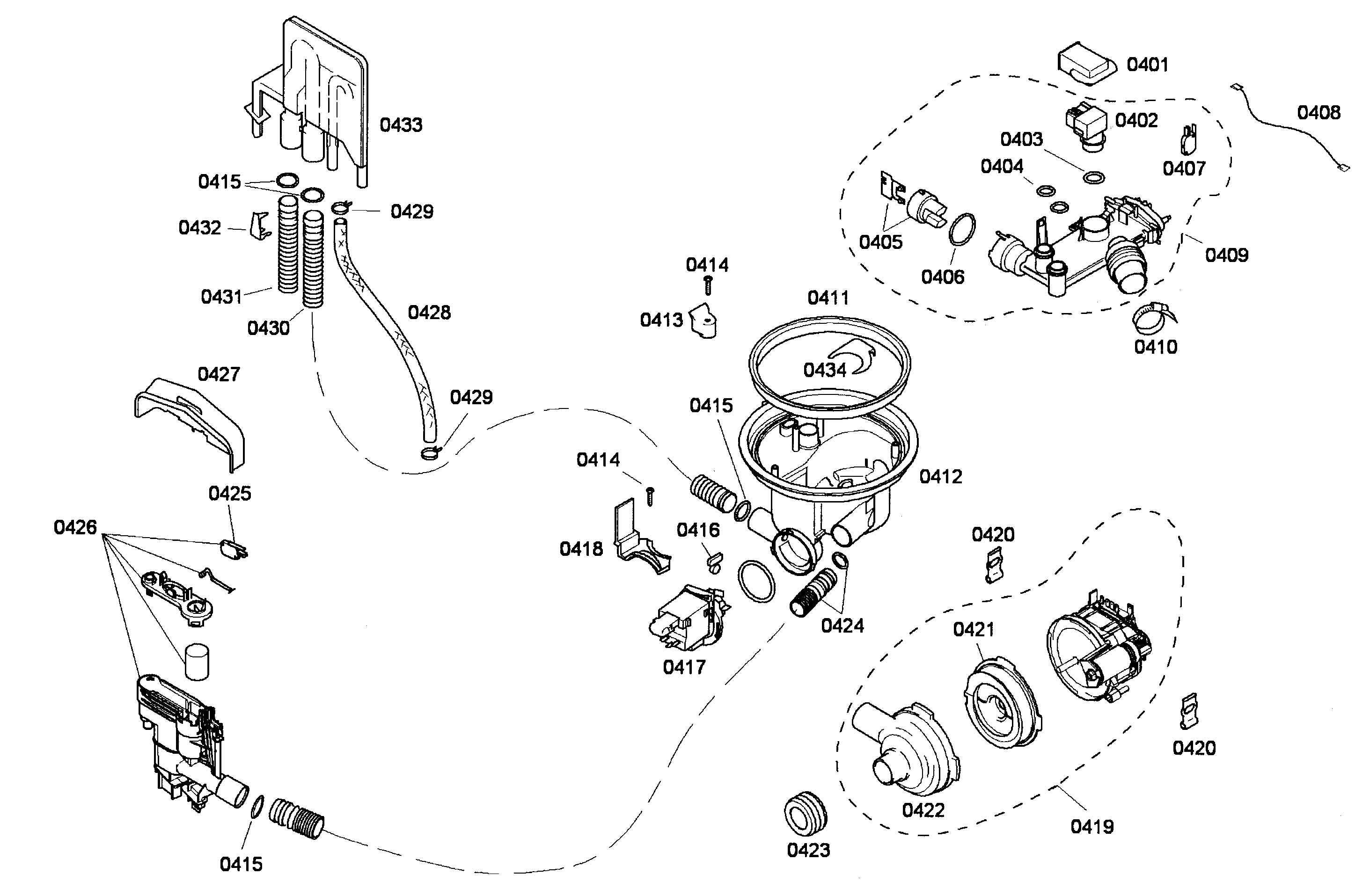 Bosch SHE44C06UC/48 pump diagram