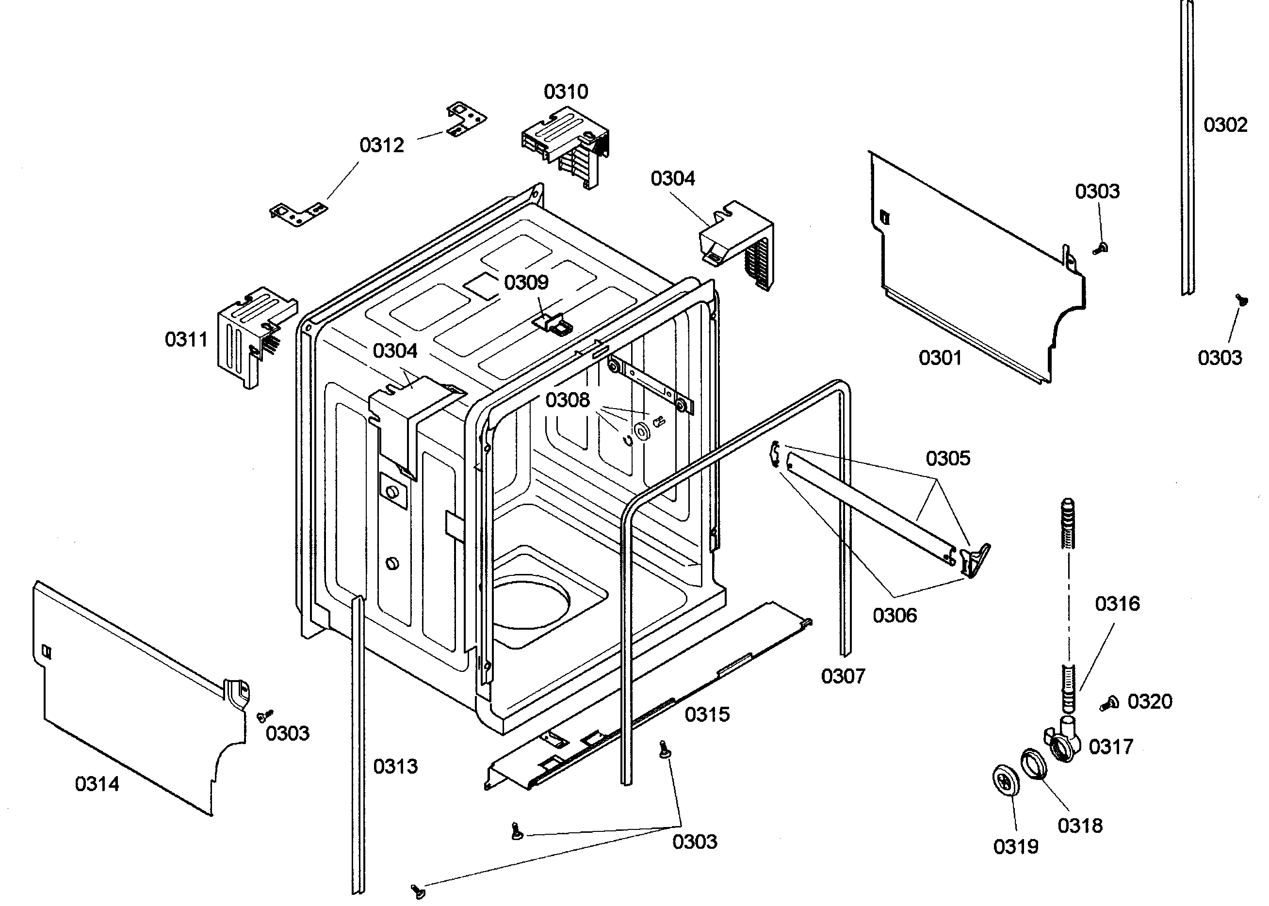 Bosch SHE44C06UC/38 cabinet diagram