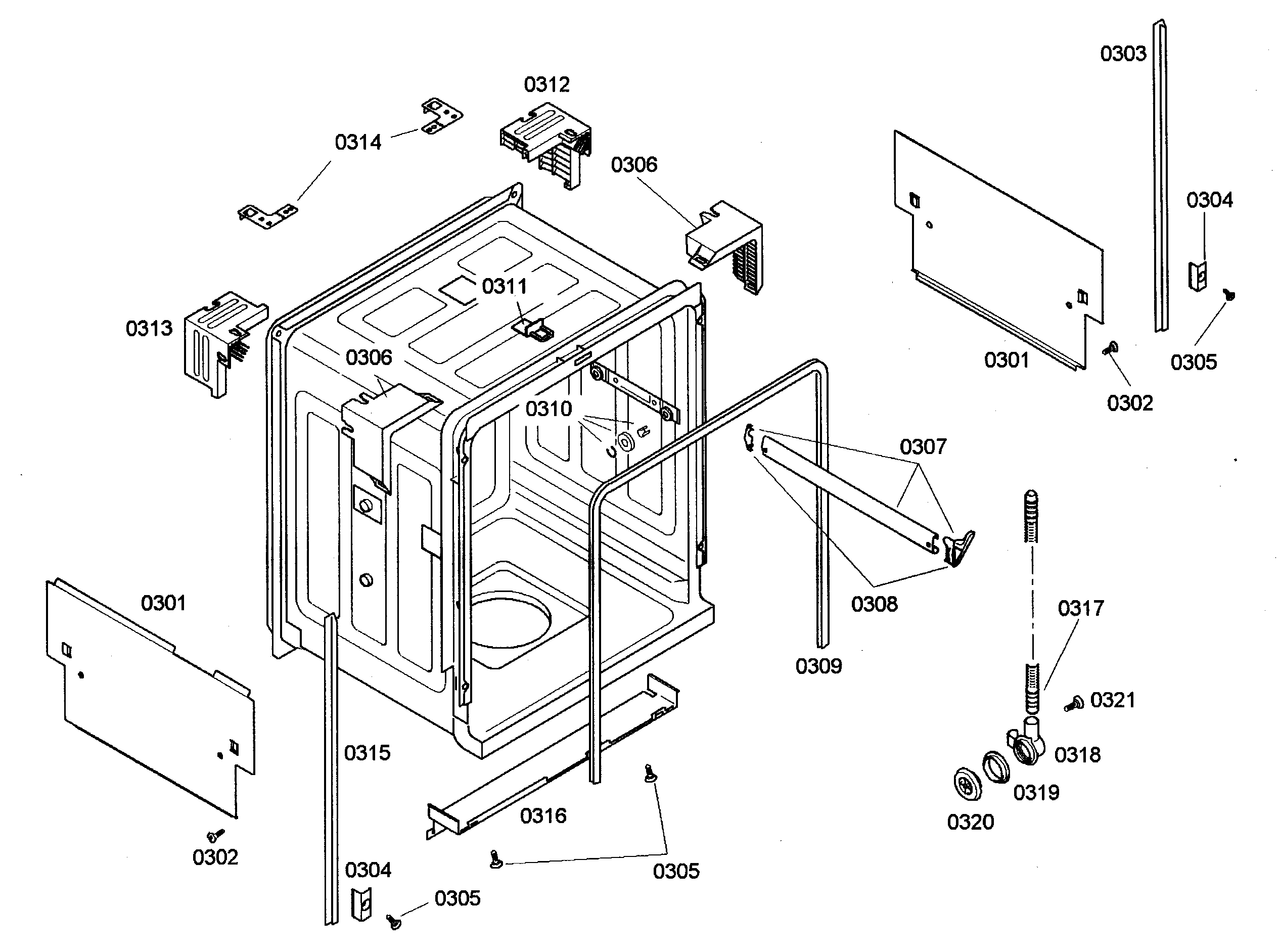 Bosch SHE44C06UC/17 cabinet diagram
