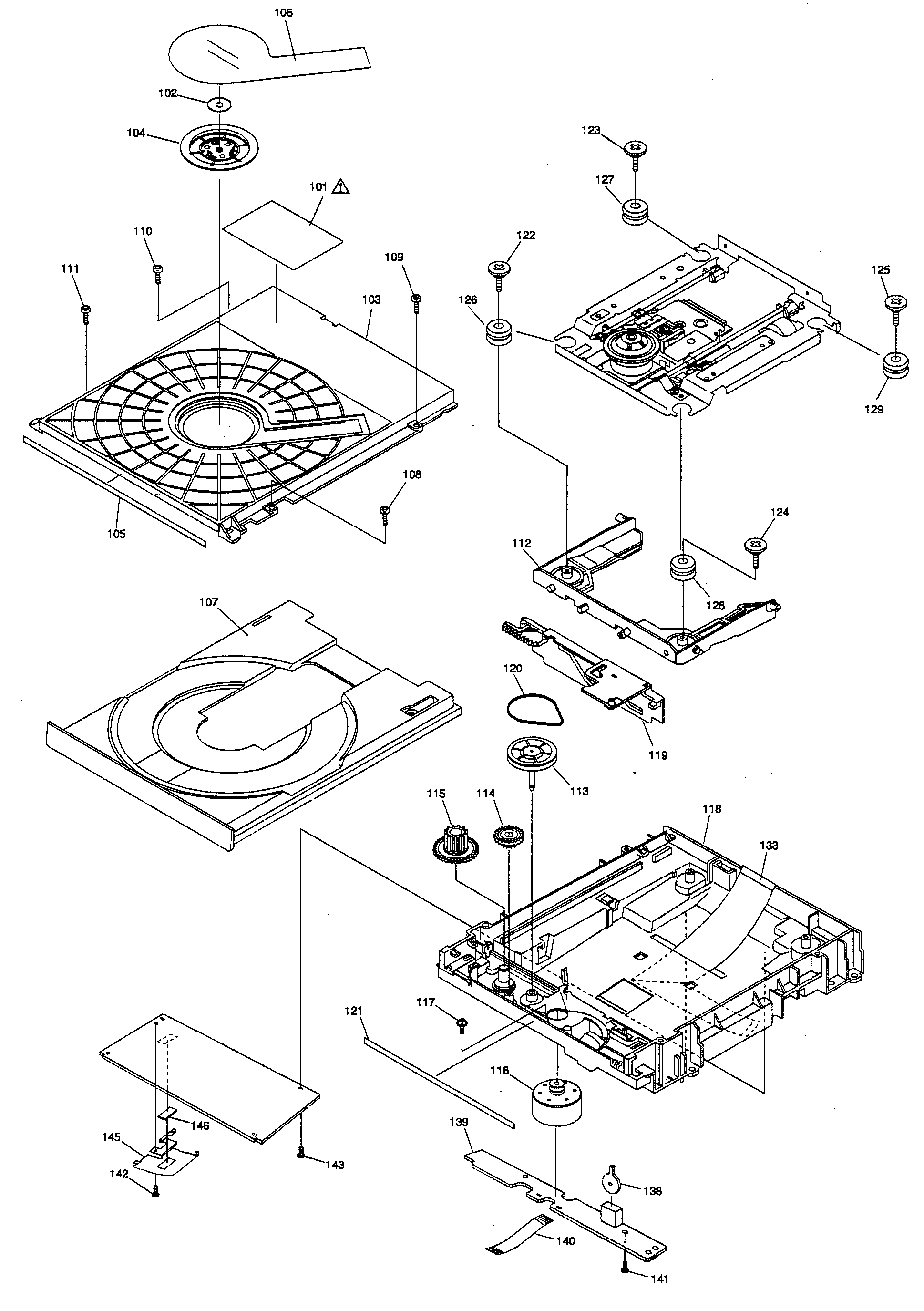 Panasonic DMP-BDT300PP dvd mechanism diagram