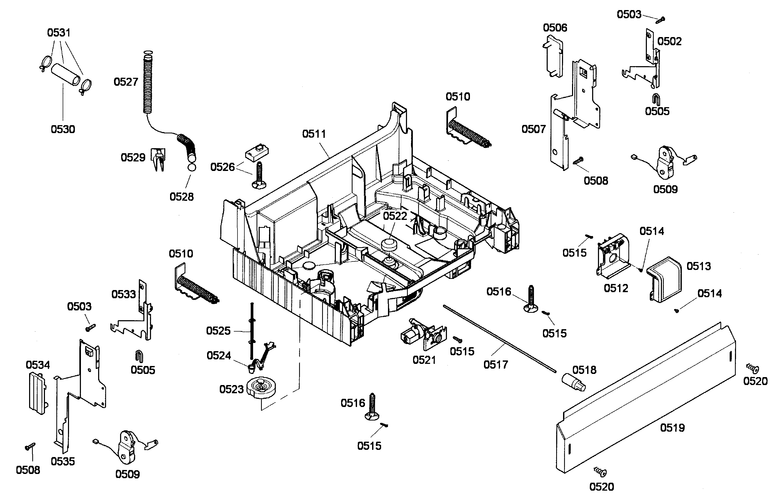 Bosch SHE44C07UC/47 base asy diagram