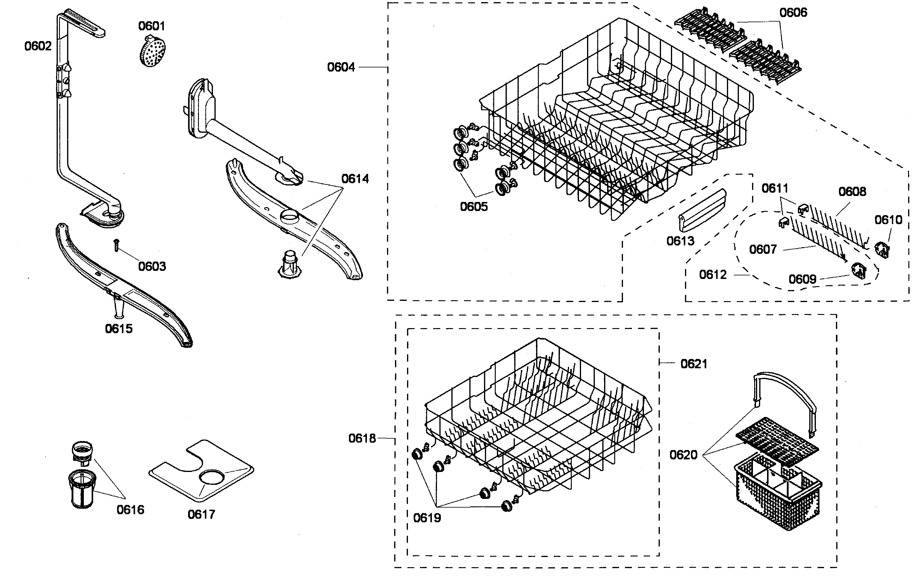 Bosch SHE44C07UC/47 baskets diagram