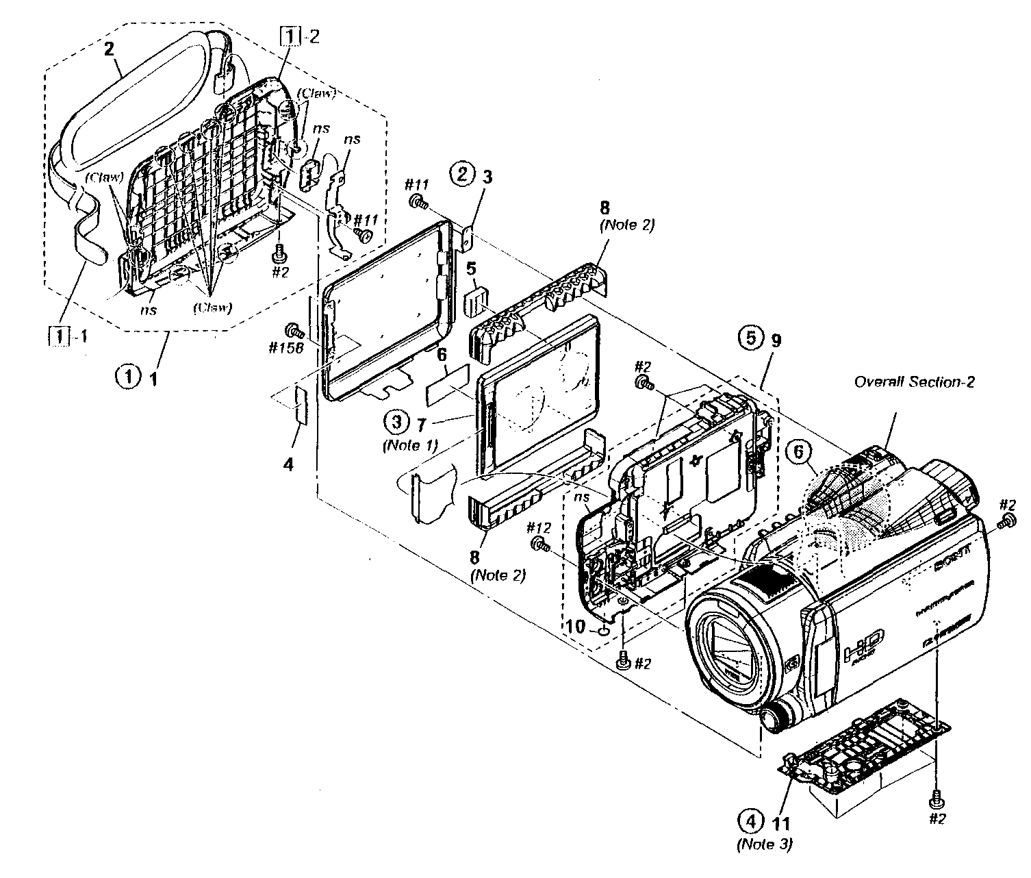 Sony HDR-XR550V left cabinet diagram