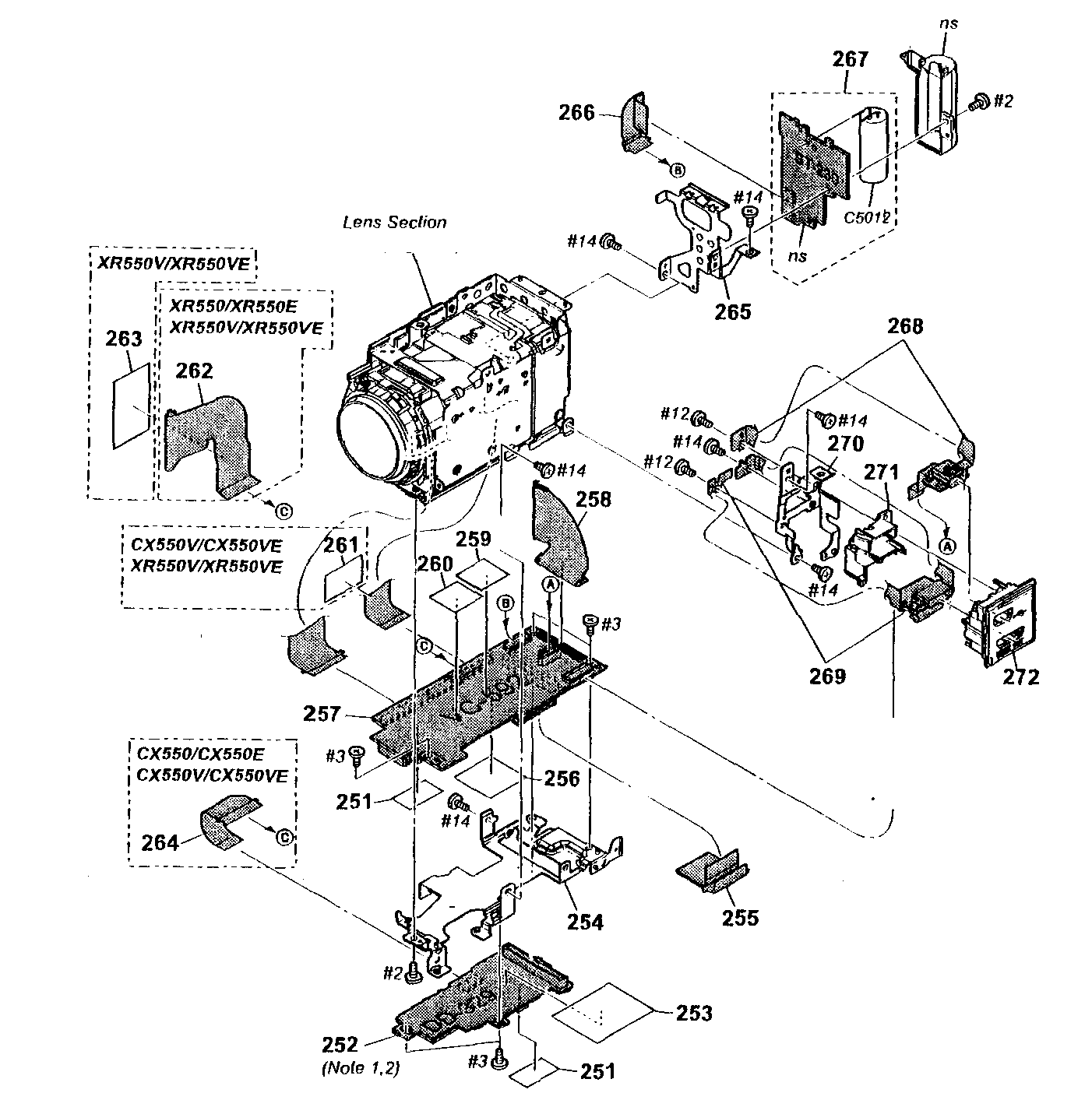 Sony HDR-XR550V main board diagram