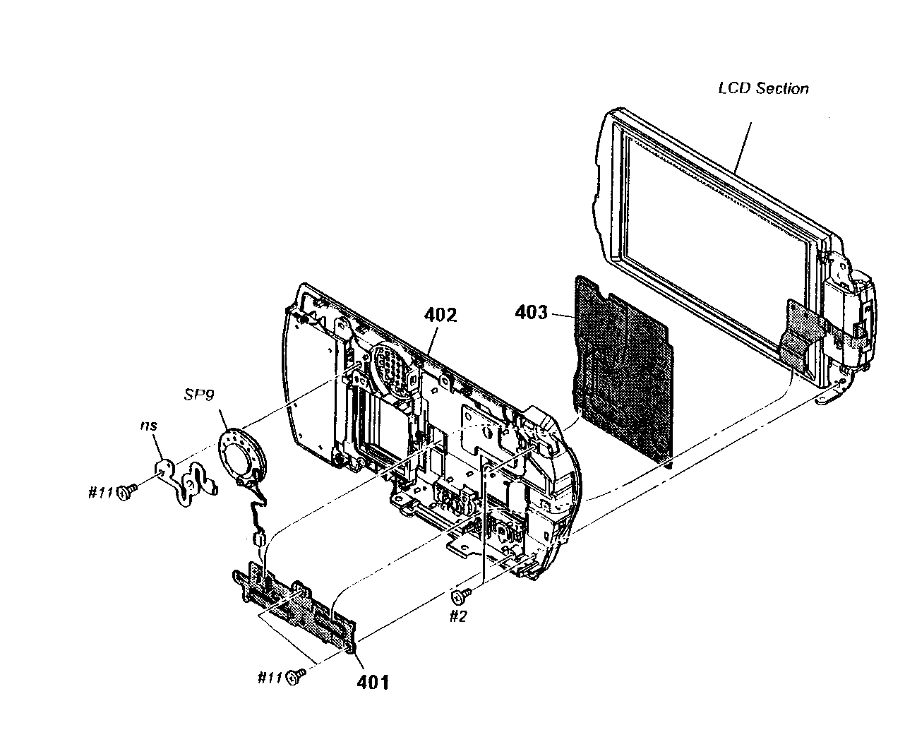 Sony HDR-XR550V right assy diagram