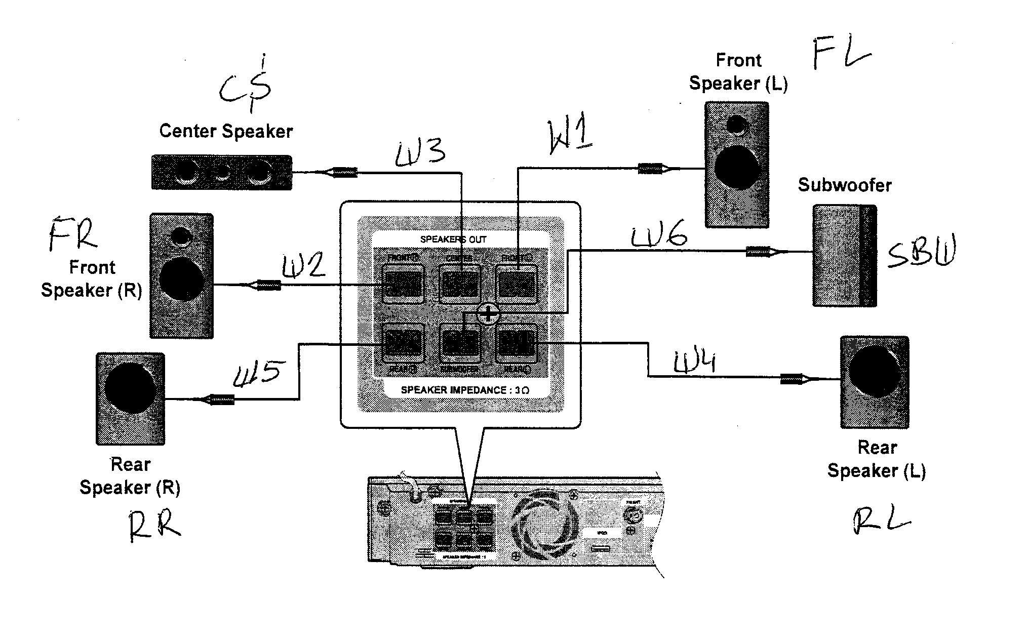 Samsung HT-C6600 speakers diagram