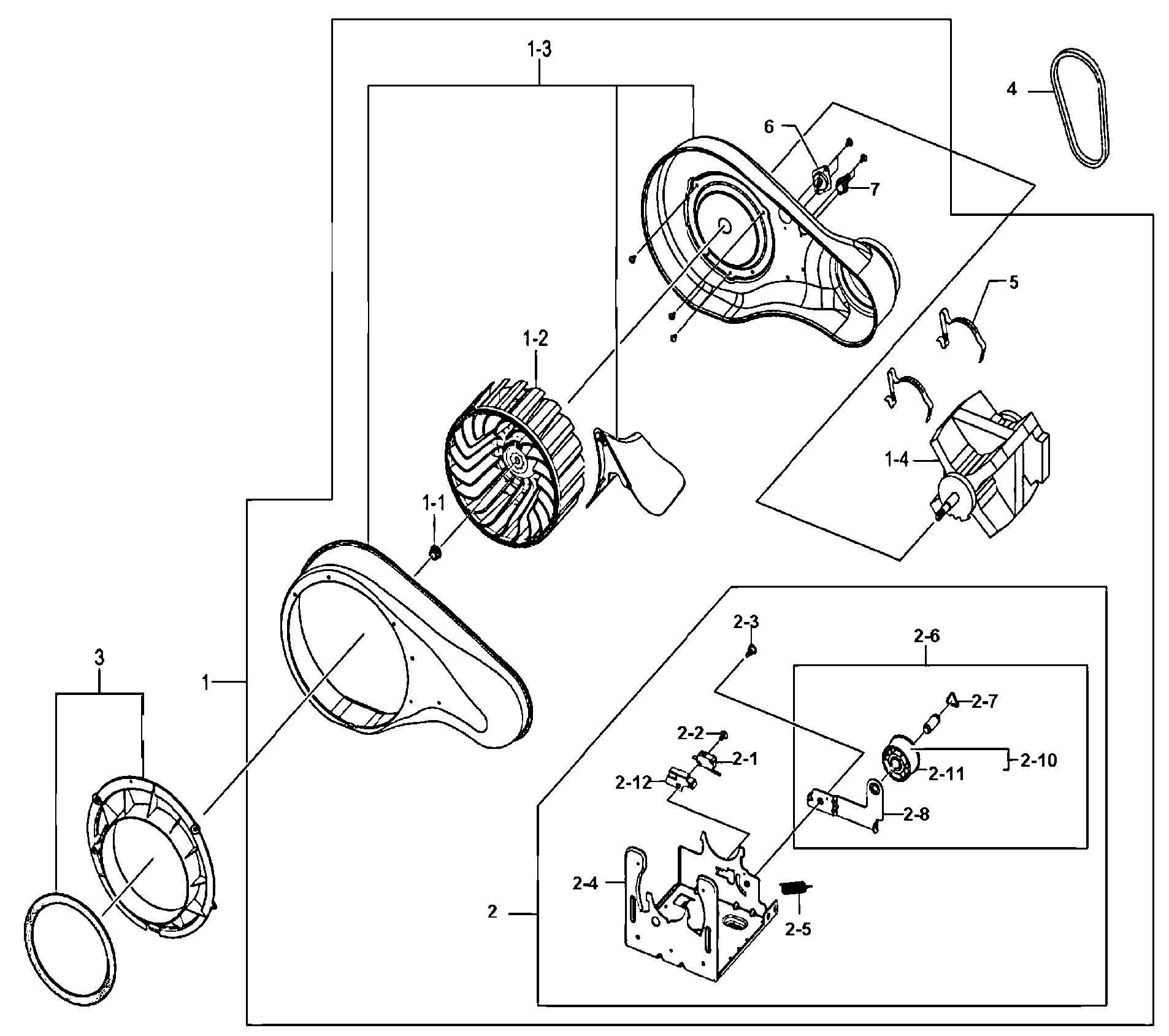 Samsung DV520AGW/XAA motor diagram