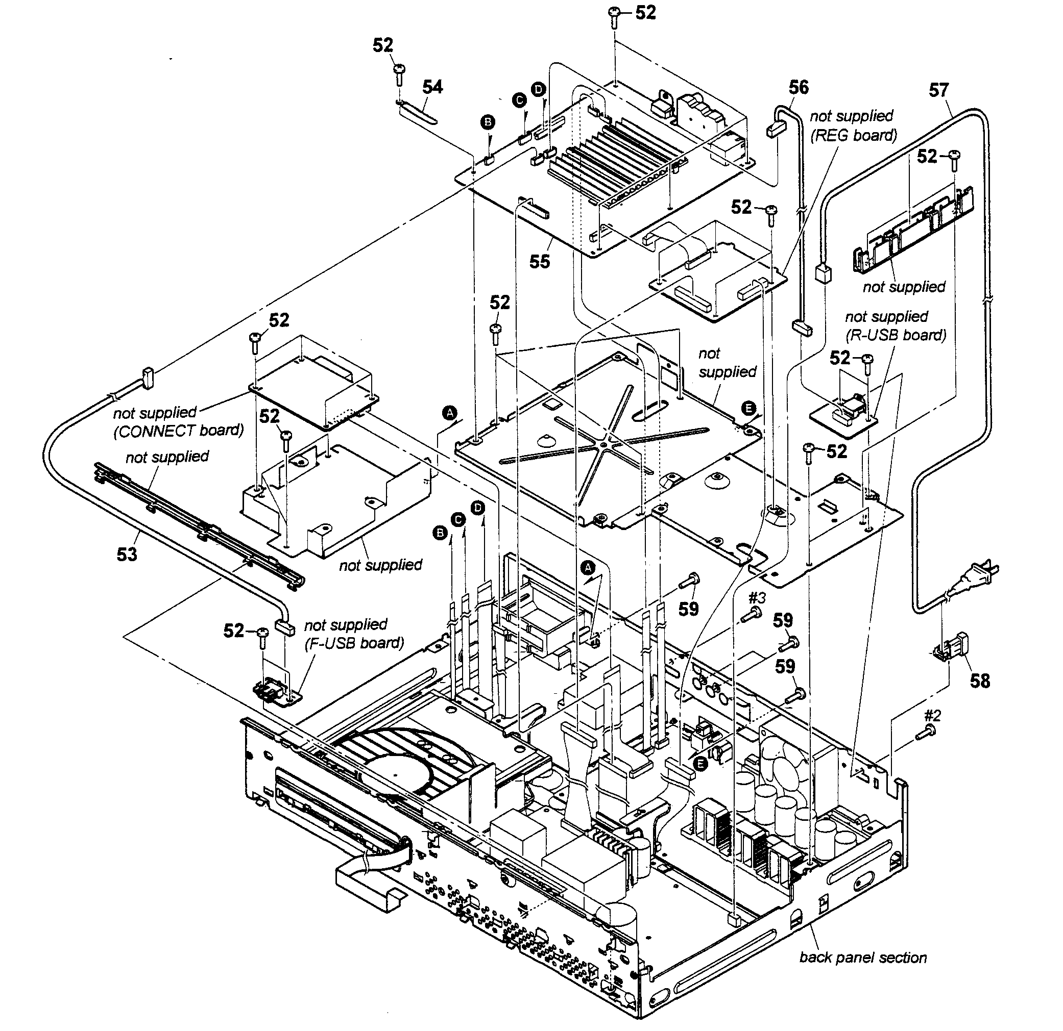 Sony HBD-E370 chassis assy diagram
