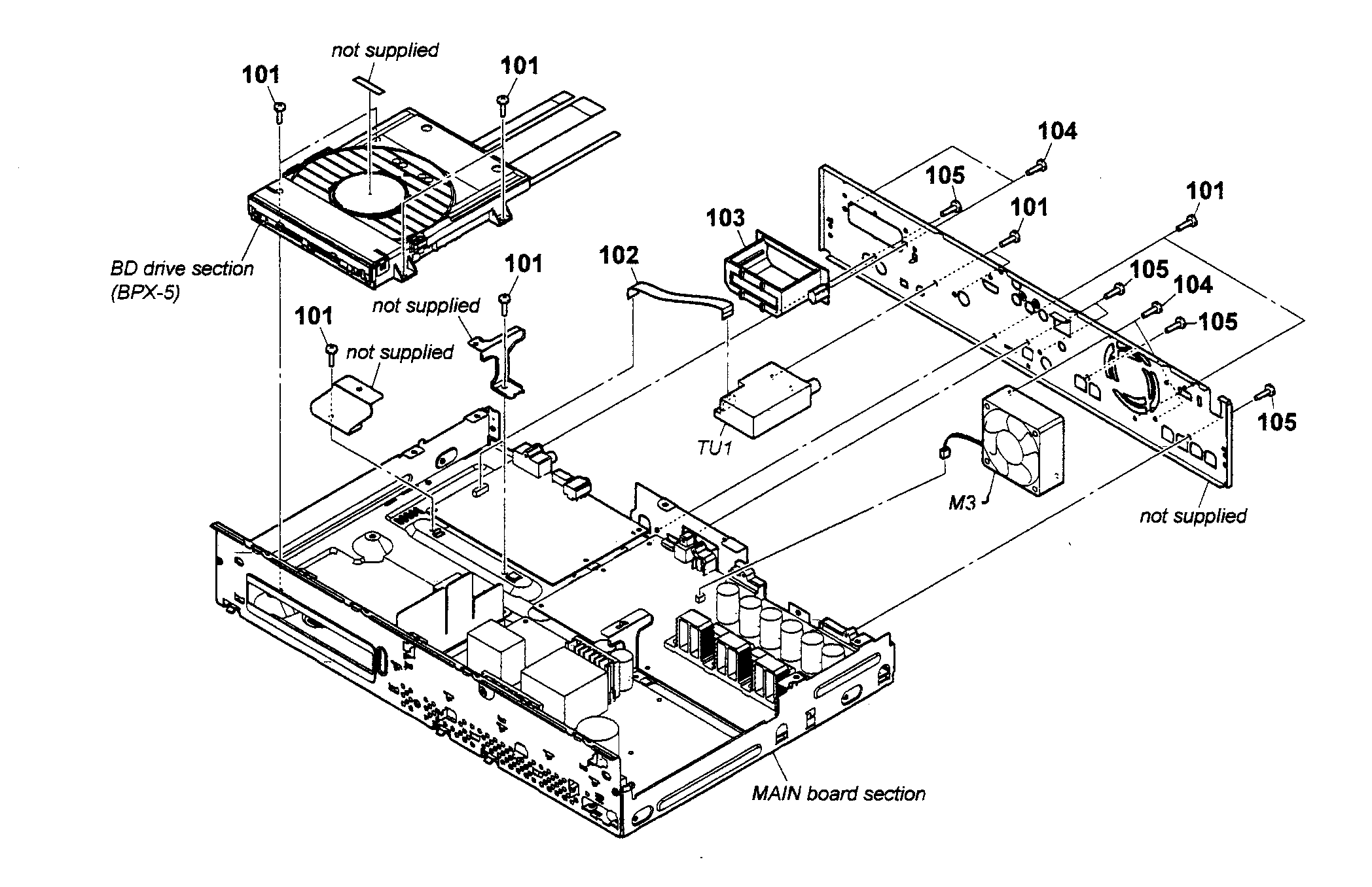 Sony HBD-E370 back panel diagram