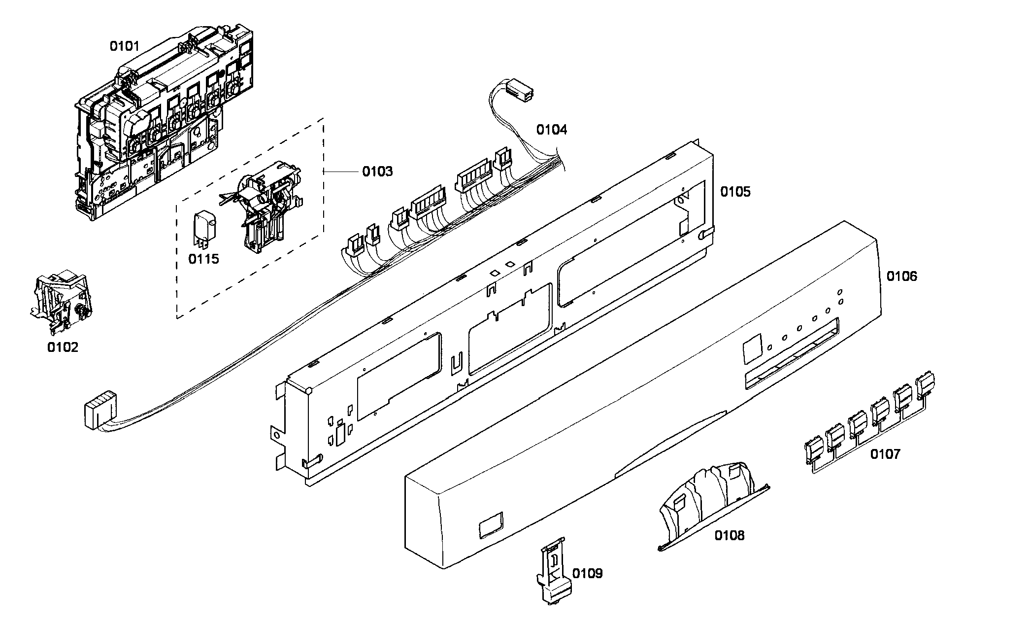 Bosch SHE45M02UC/53 control panel diagram