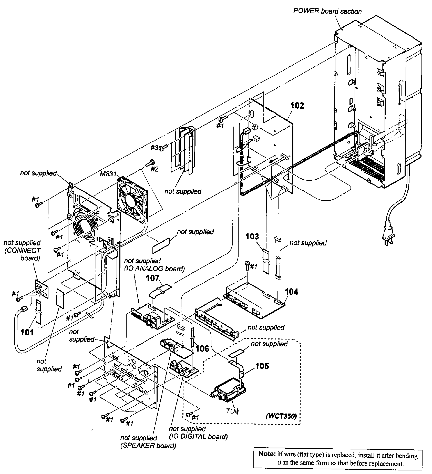 Sony SA-WCT350 amp section diagram