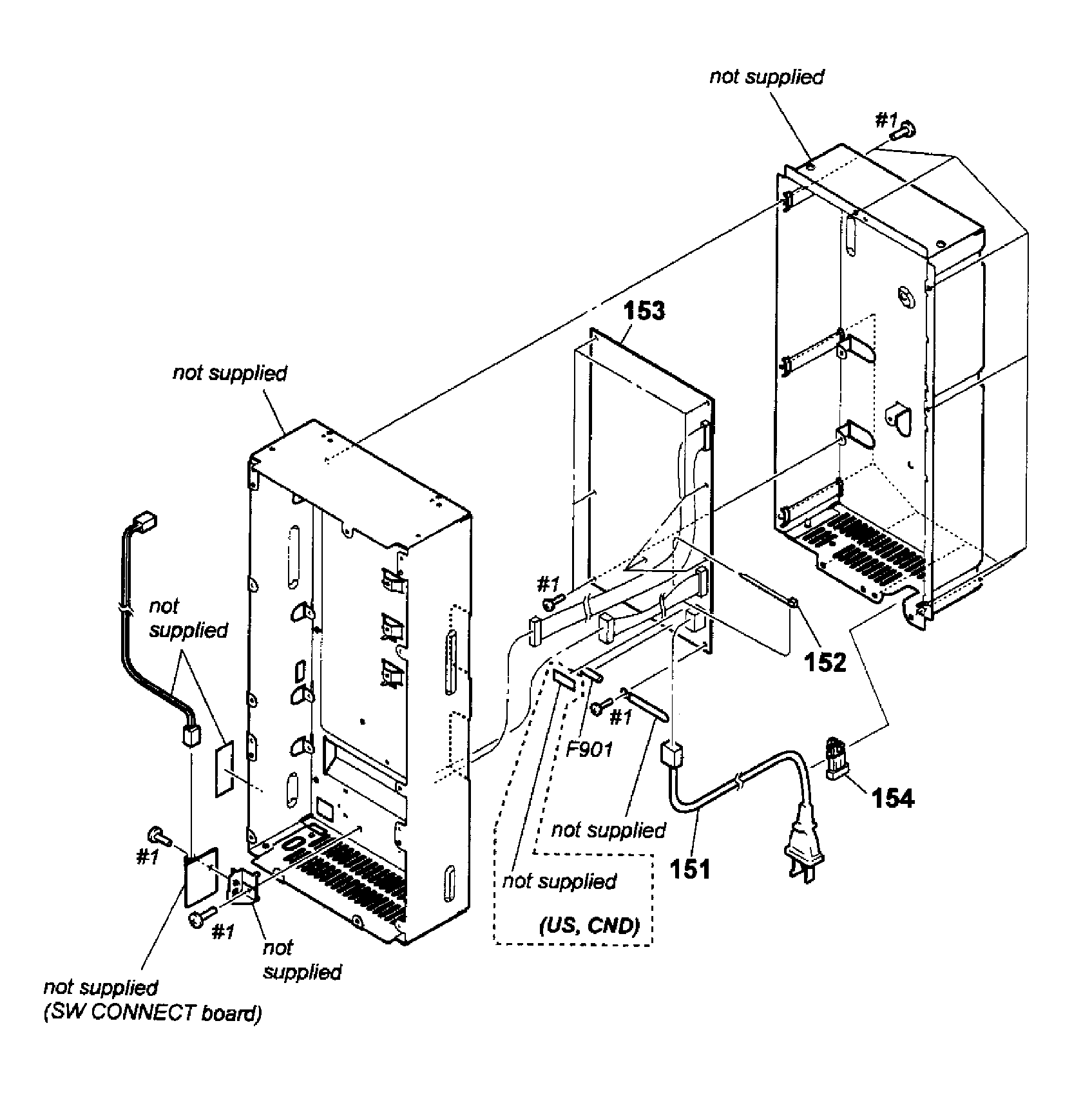 Sony SA-WCT350 power section diagram