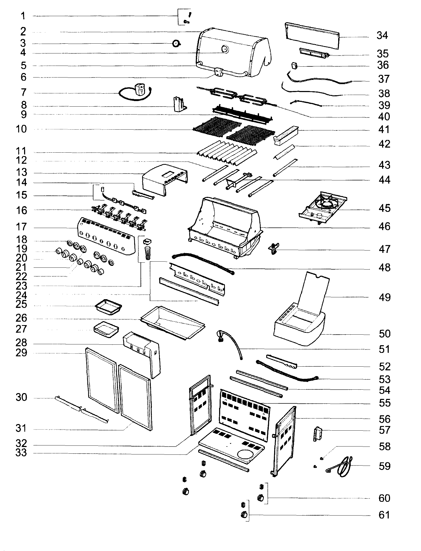 Weber 92740301 grill parts diagram