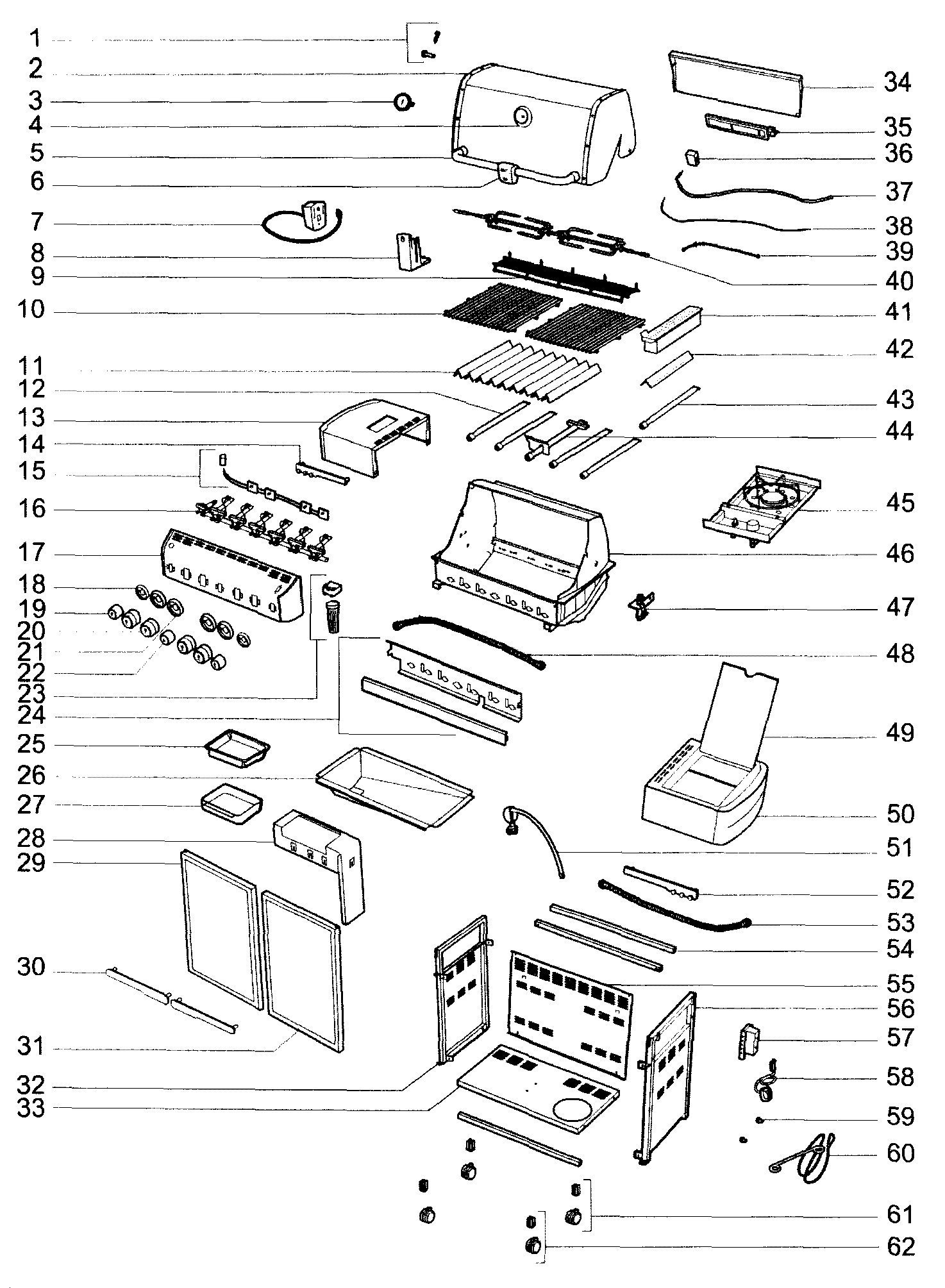 Weber E470LP-2010 grill parts diagram