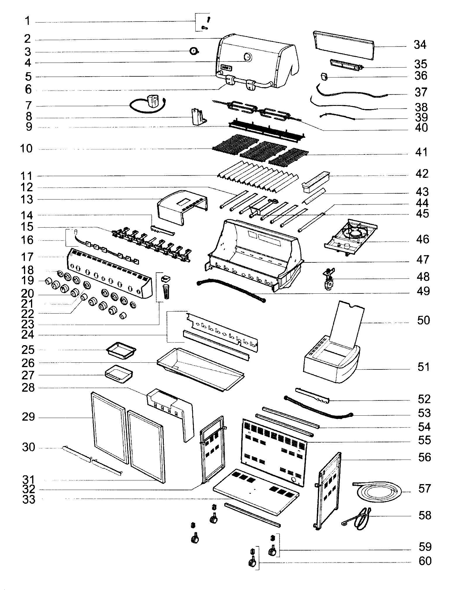 Weber 7471001 grill parts diagram