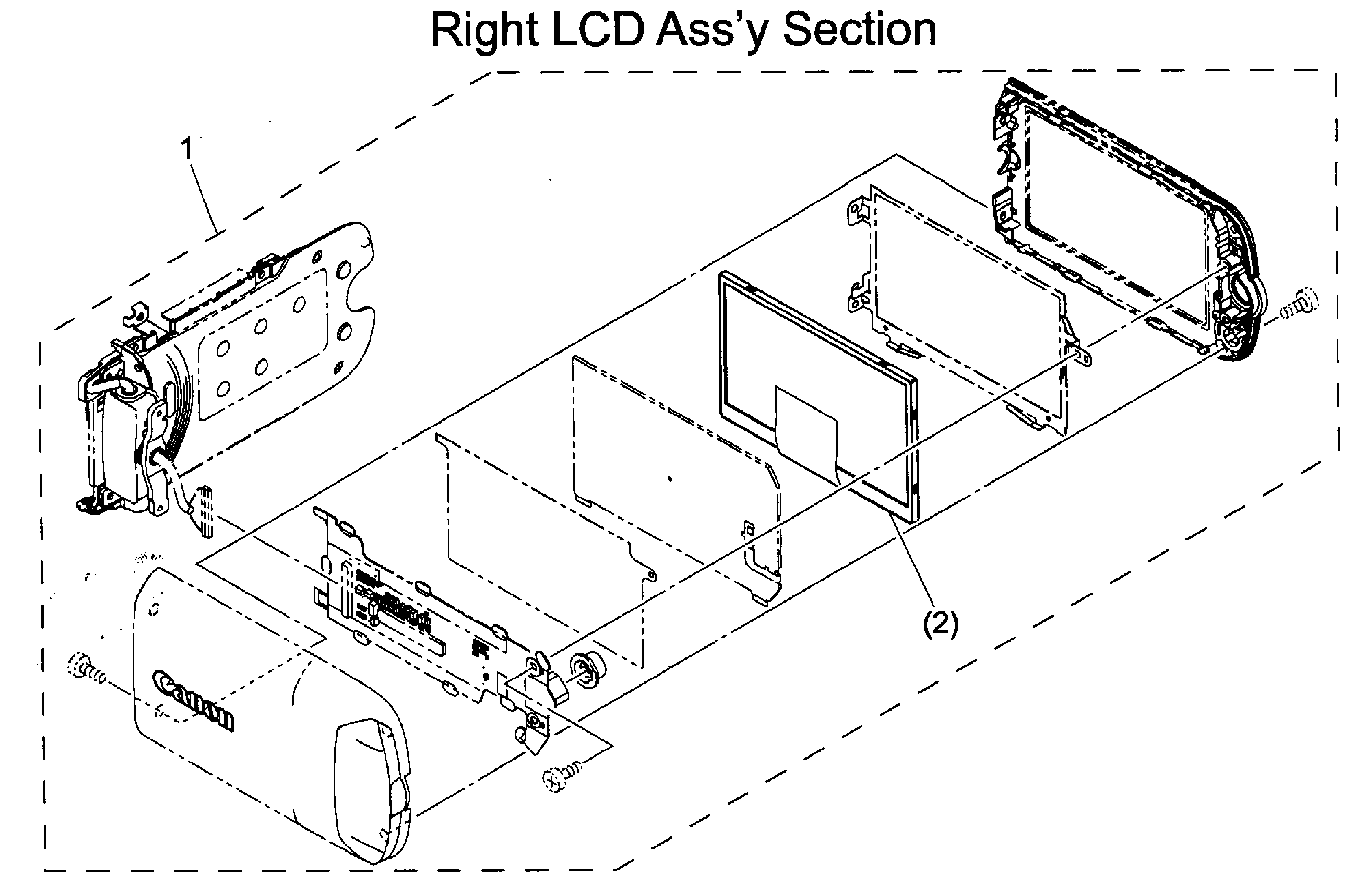 Canon HFR10 lcd asy diagram