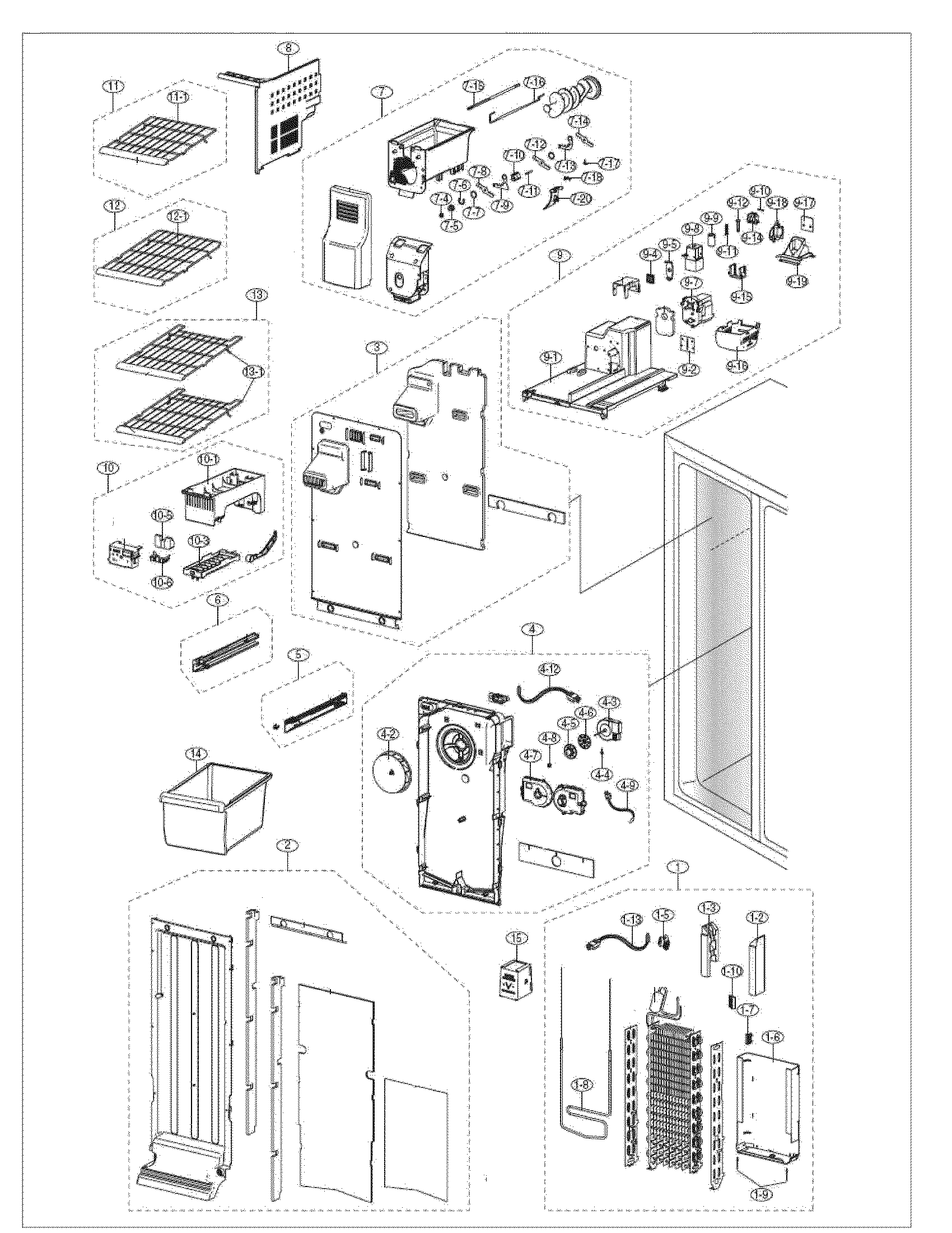 Samsung RS261MDPN/XAA freezer diagram
