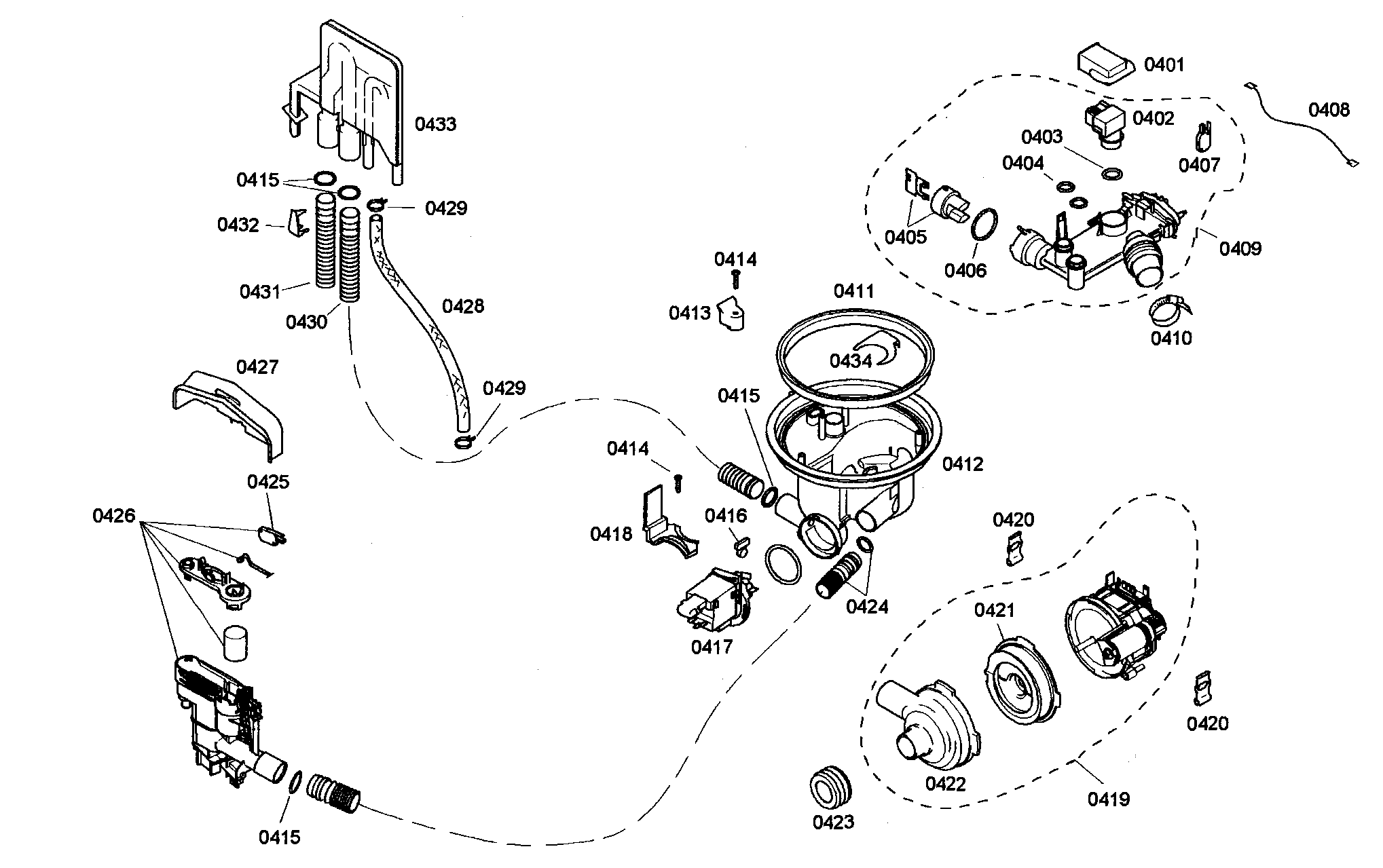 Bosch SHE46C02UC/36 pump assy diagram