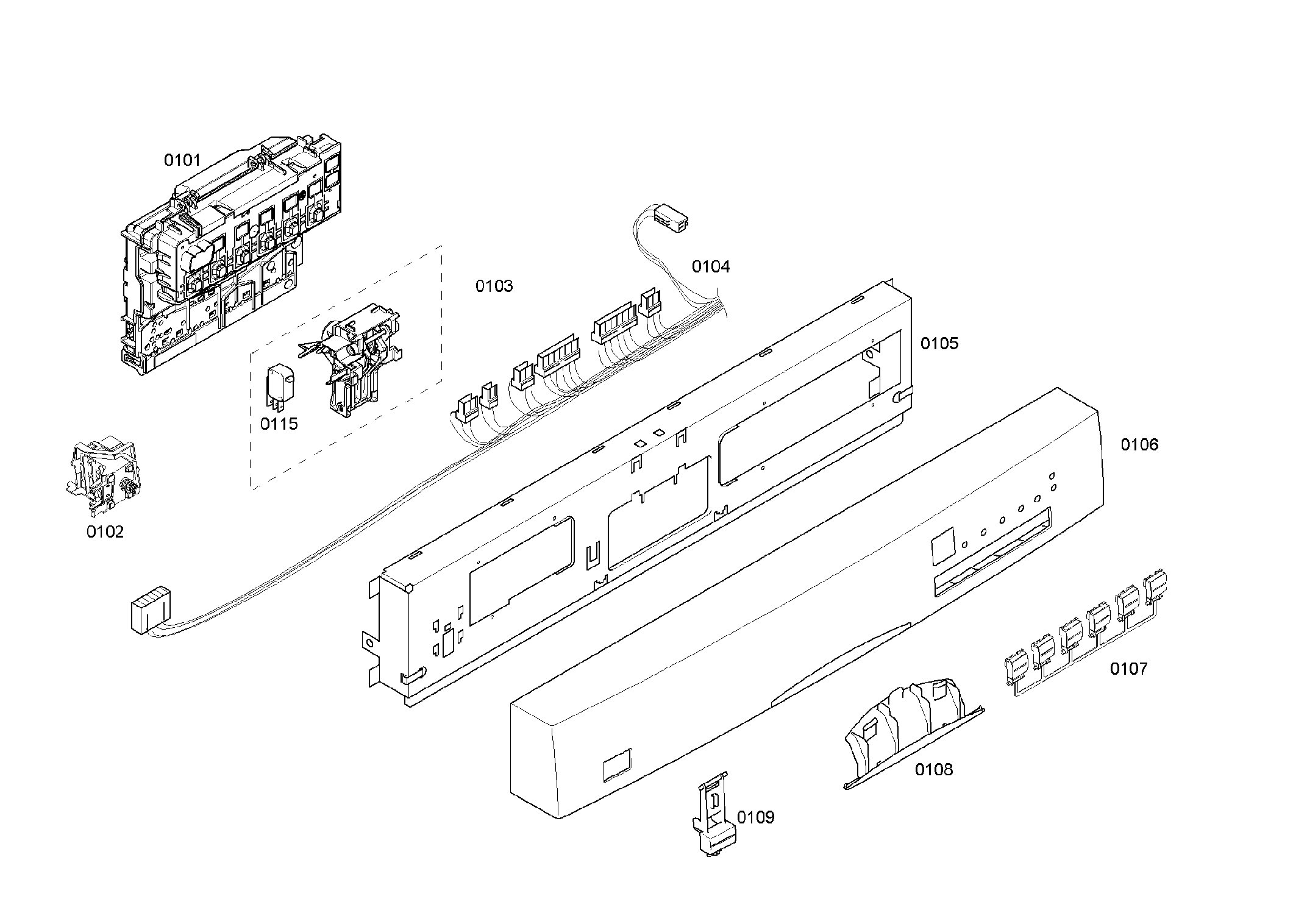 Bosch SHE45M06UC/46 control panel diagram