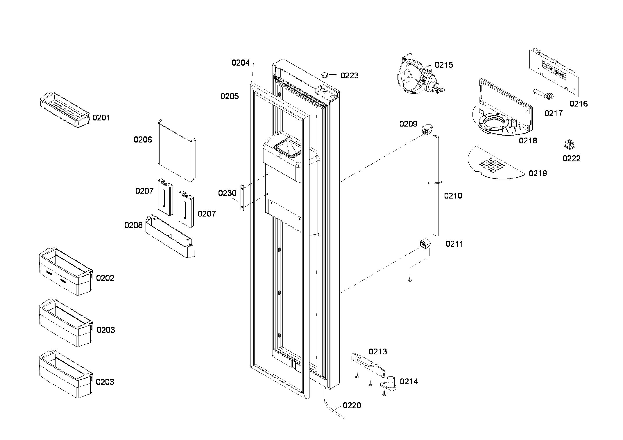 Bosch B22CS80SNS/02 left door diagram