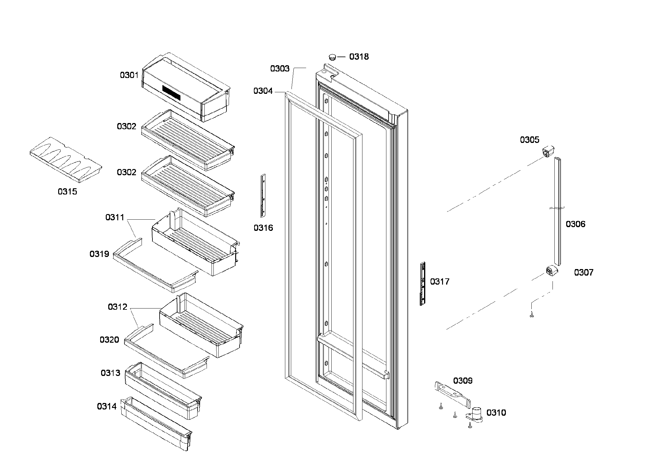 Bosch B22CS80SNS/02 right door diagram