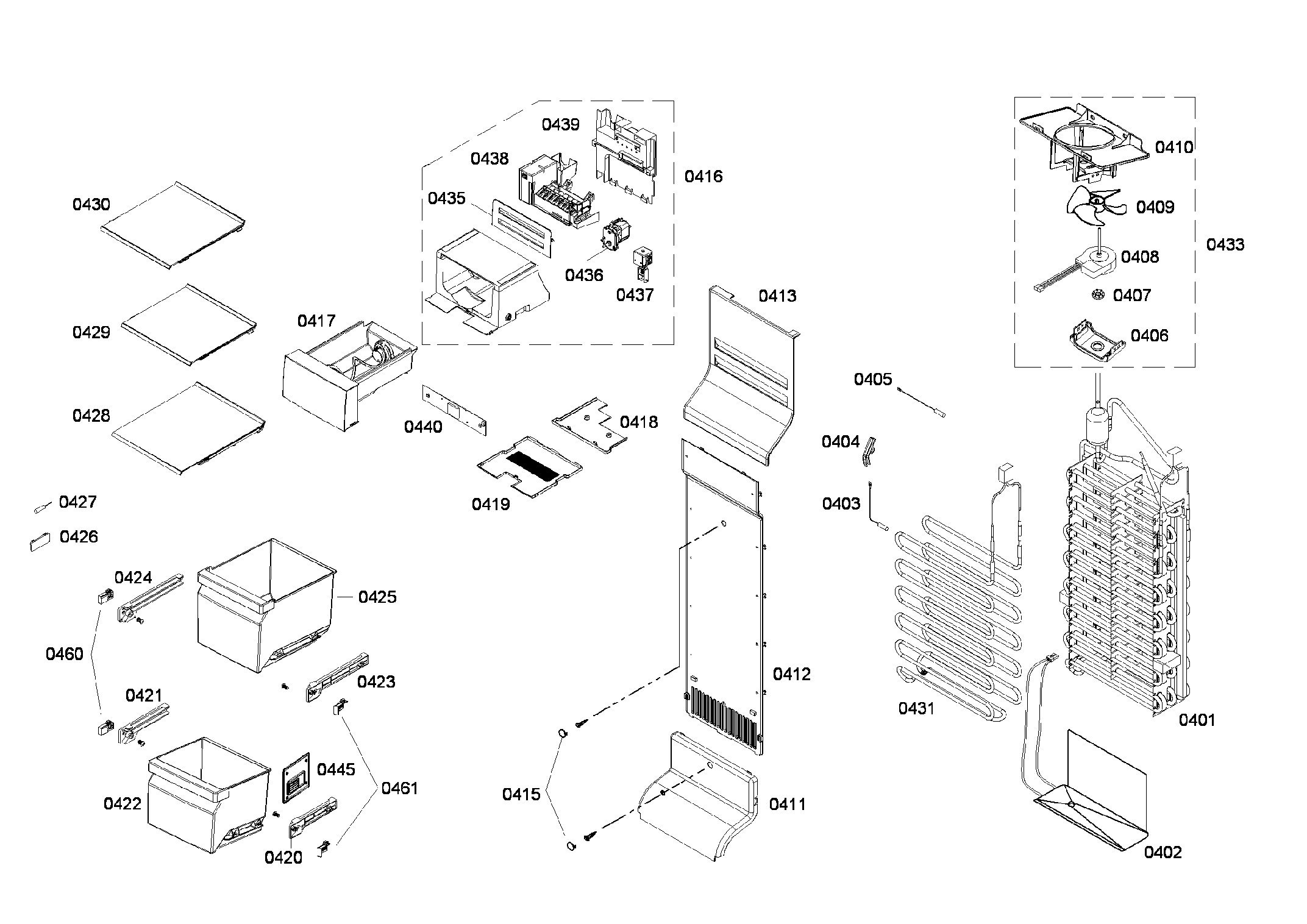Bosch B22CS80SNS/02 freezer diagram