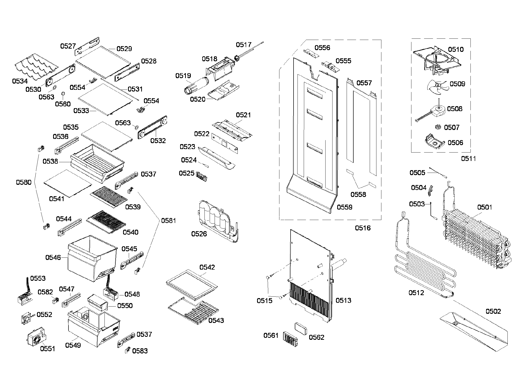 Bosch B22CS80SNS/02 refrigerator diagram
