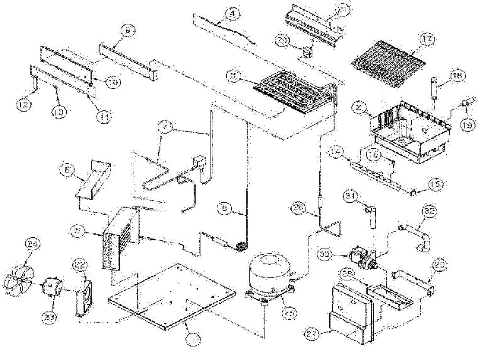 Haier C883 cabinet parts diagram