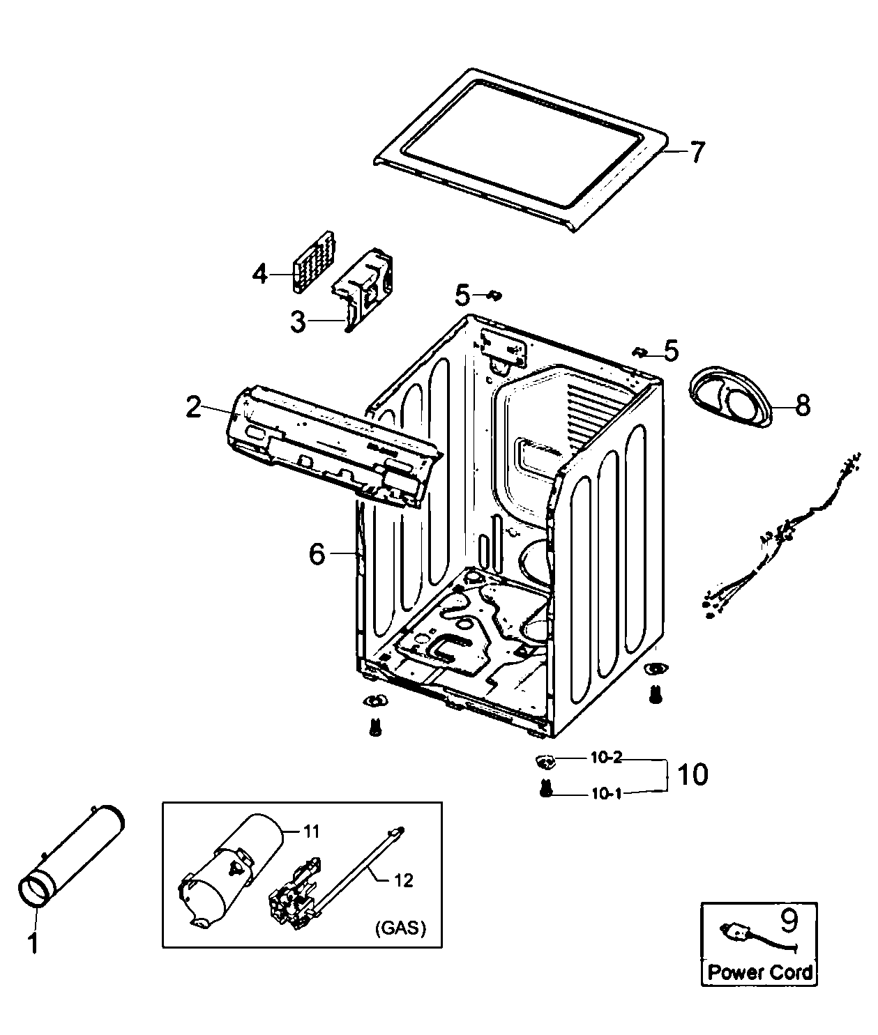 Samsung DV210AGW/XAA main assy diagram