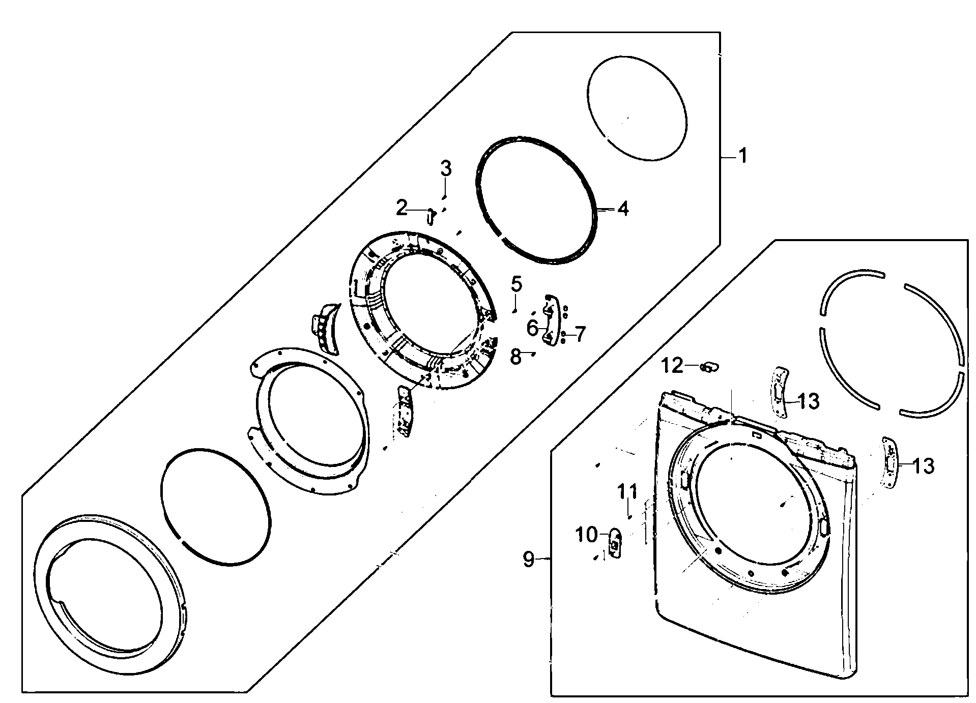 Samsung DV220AGW/XAA door assy diagram