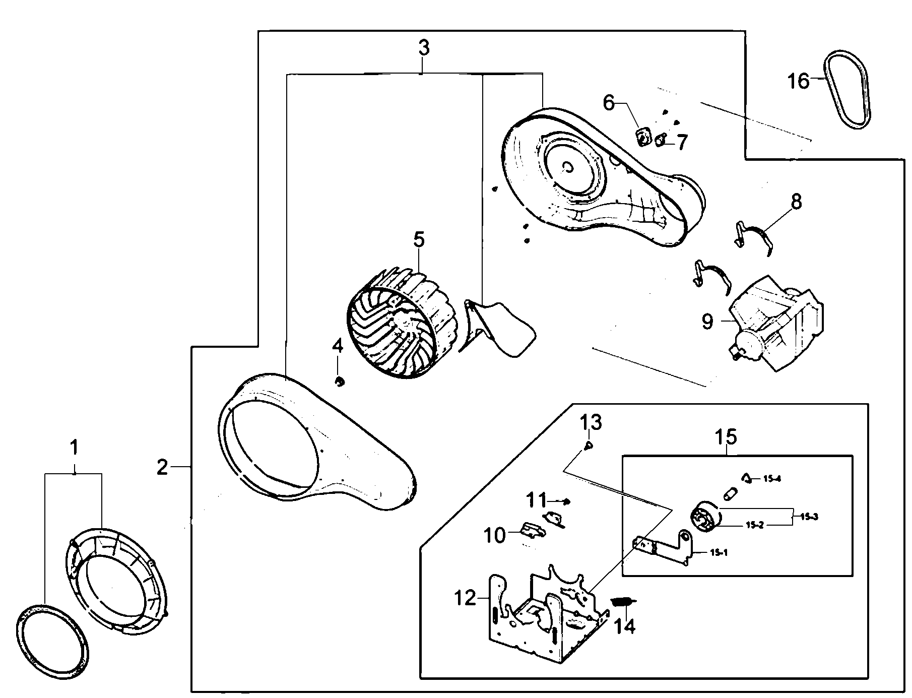 Samsung DV220AGW/XAA motor assy diagram