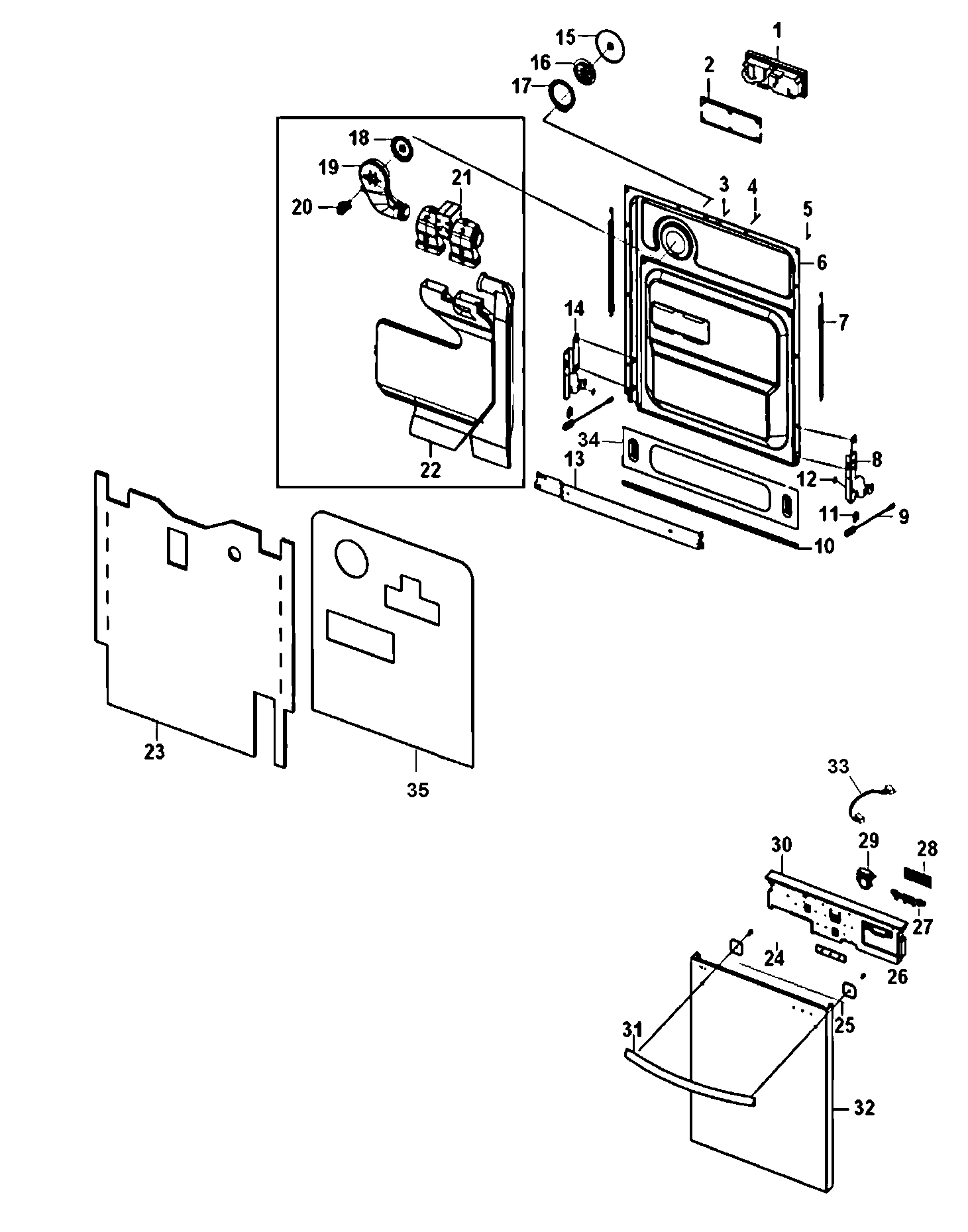 Samsung DMT400RHS/XAA door assy diagram