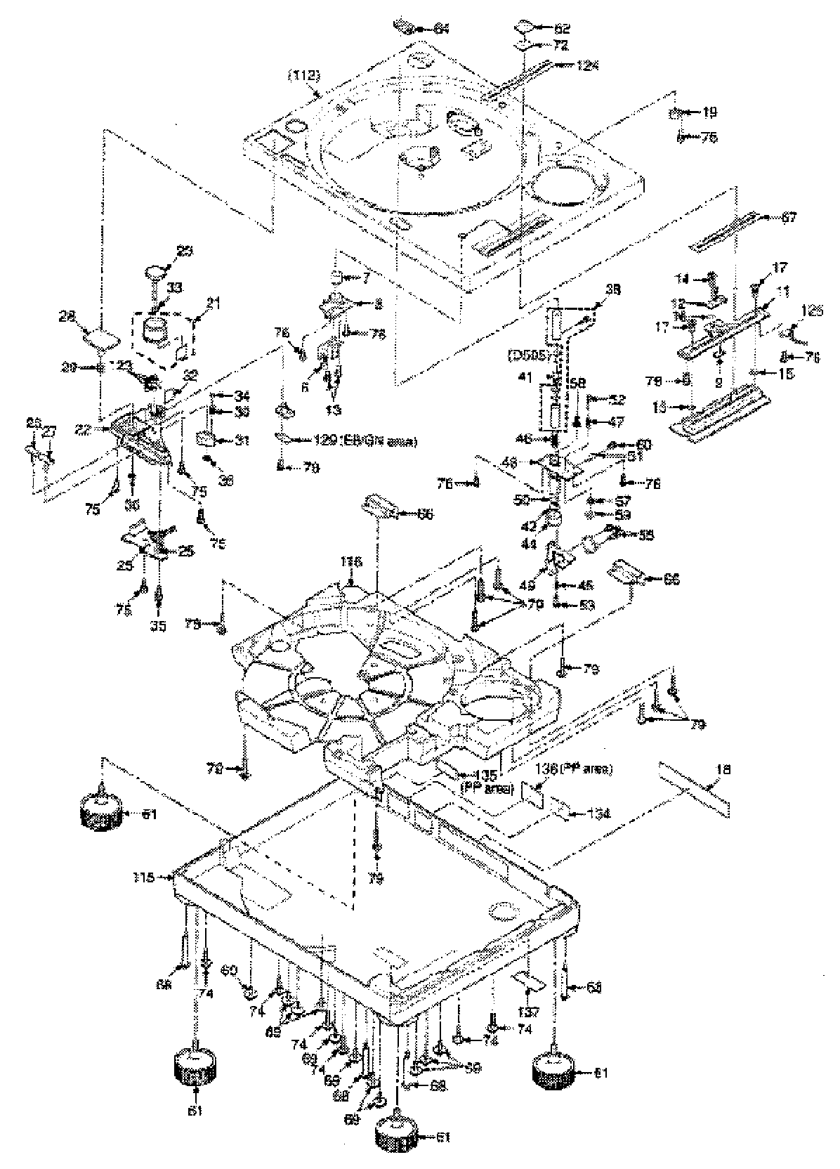 Technics SL-1210MK5PP cabinet parts diagram