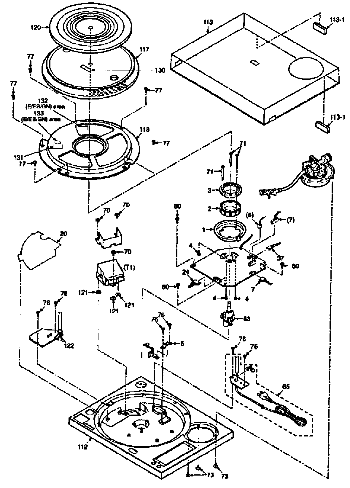 Technics SL-1210M5GPP top assy diagram