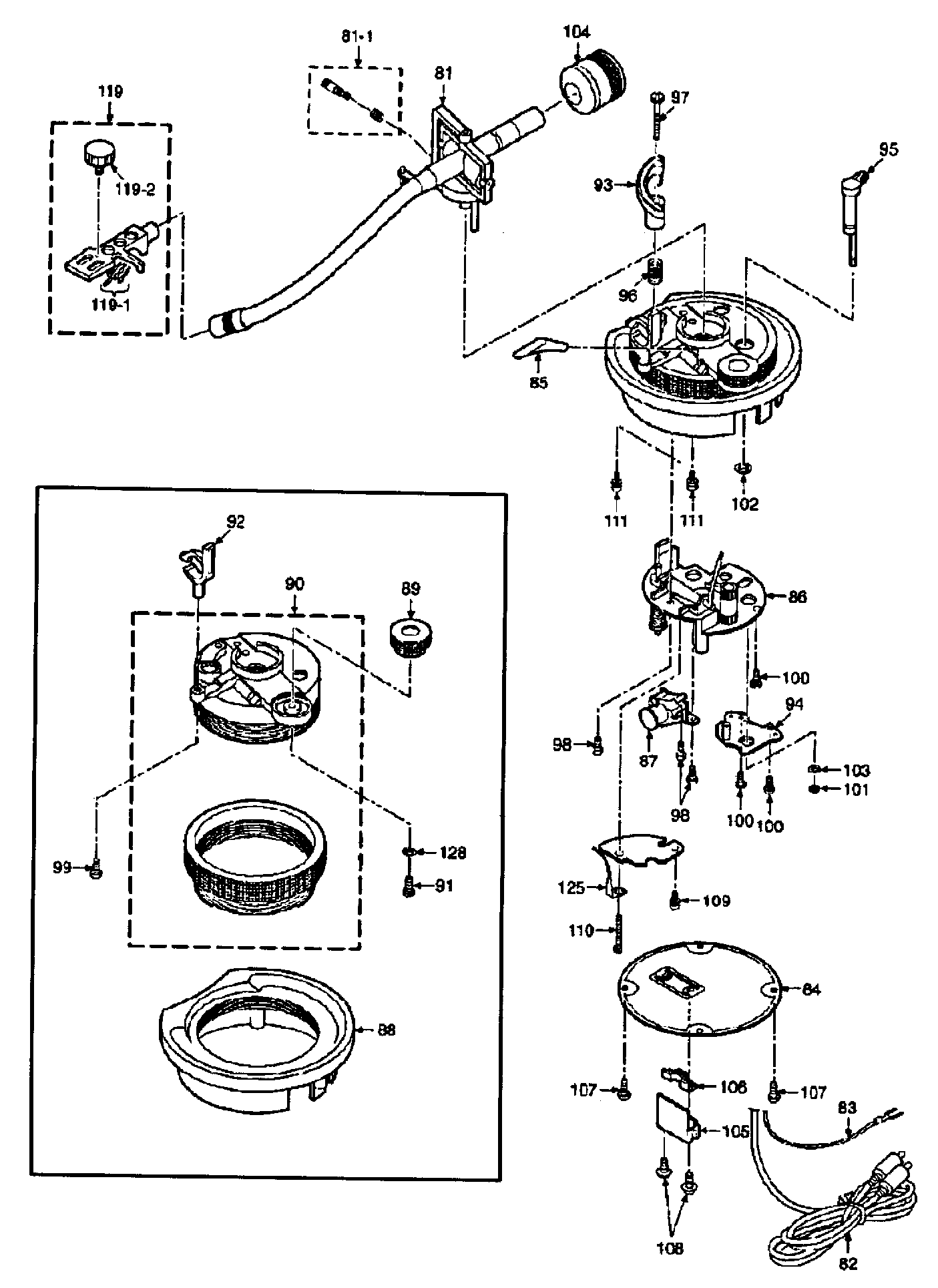 Technics SL-1210M5GPP arm assy diagram