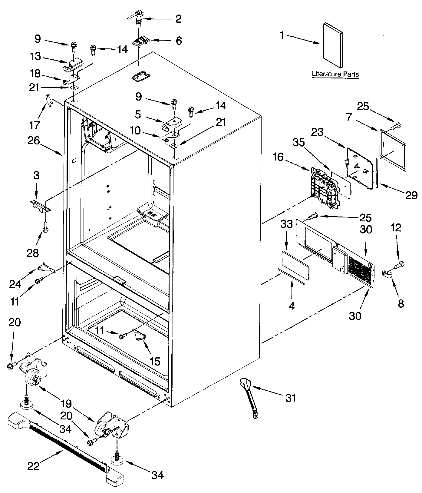 Dacor EF36IWFSS cabinet parts diagram