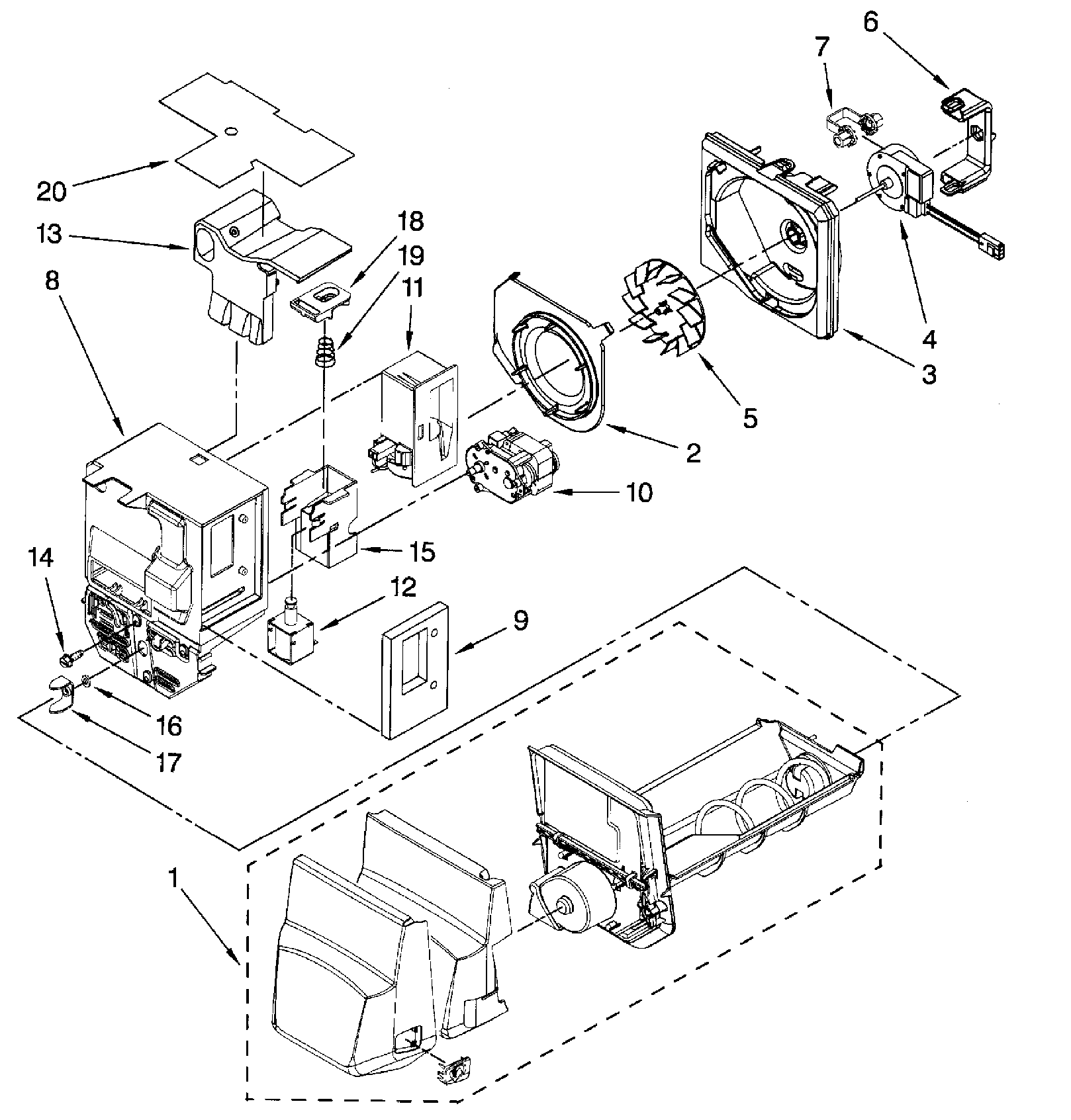Dacor EF36IWFSS ice maker 1 diagram