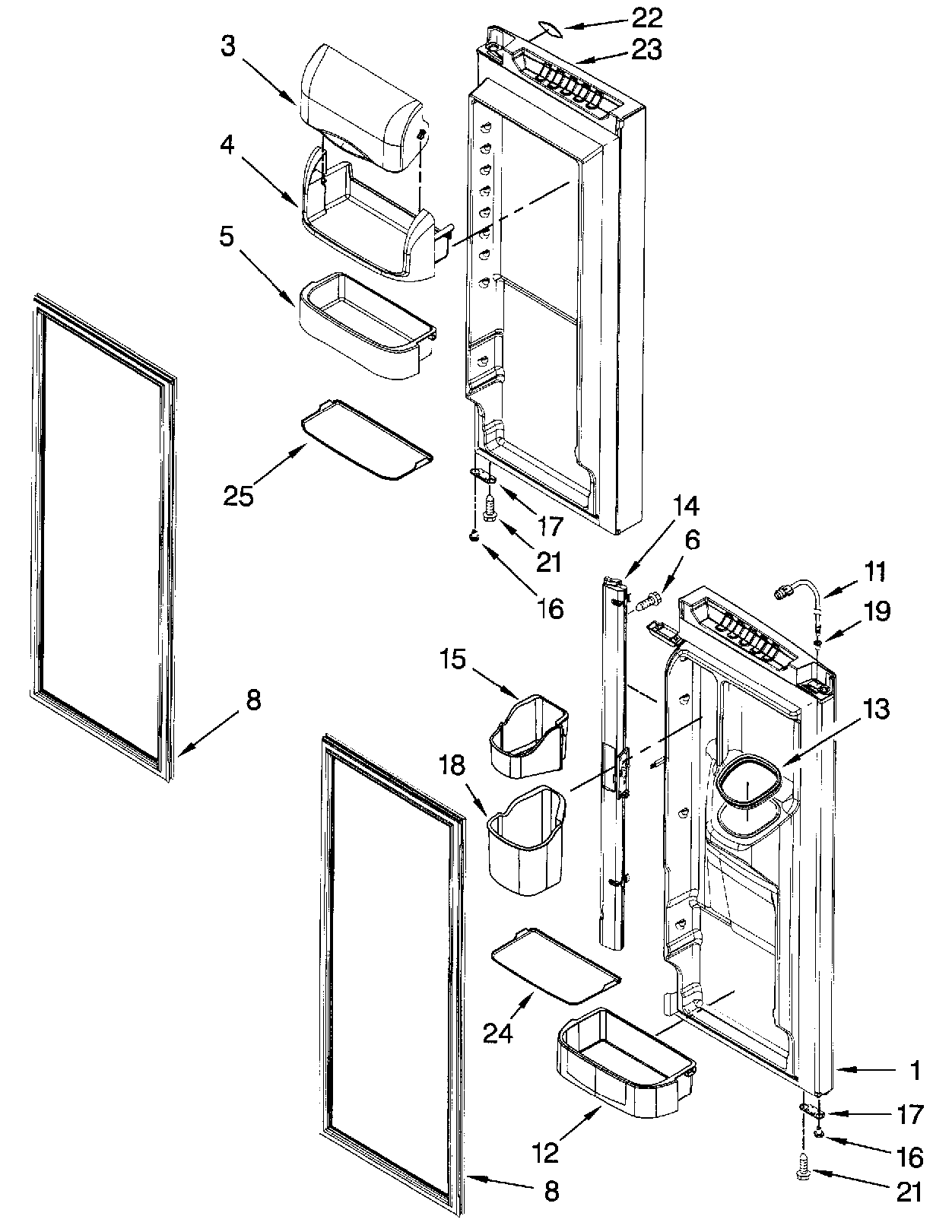 Dacor EF36IWFSS ref door diagram