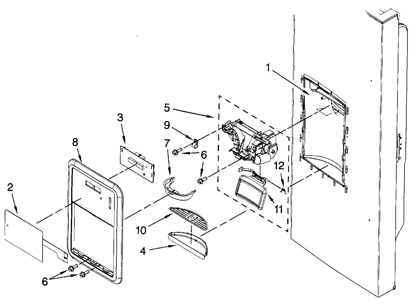 Dacor EF36IWFSS dispenser diagram