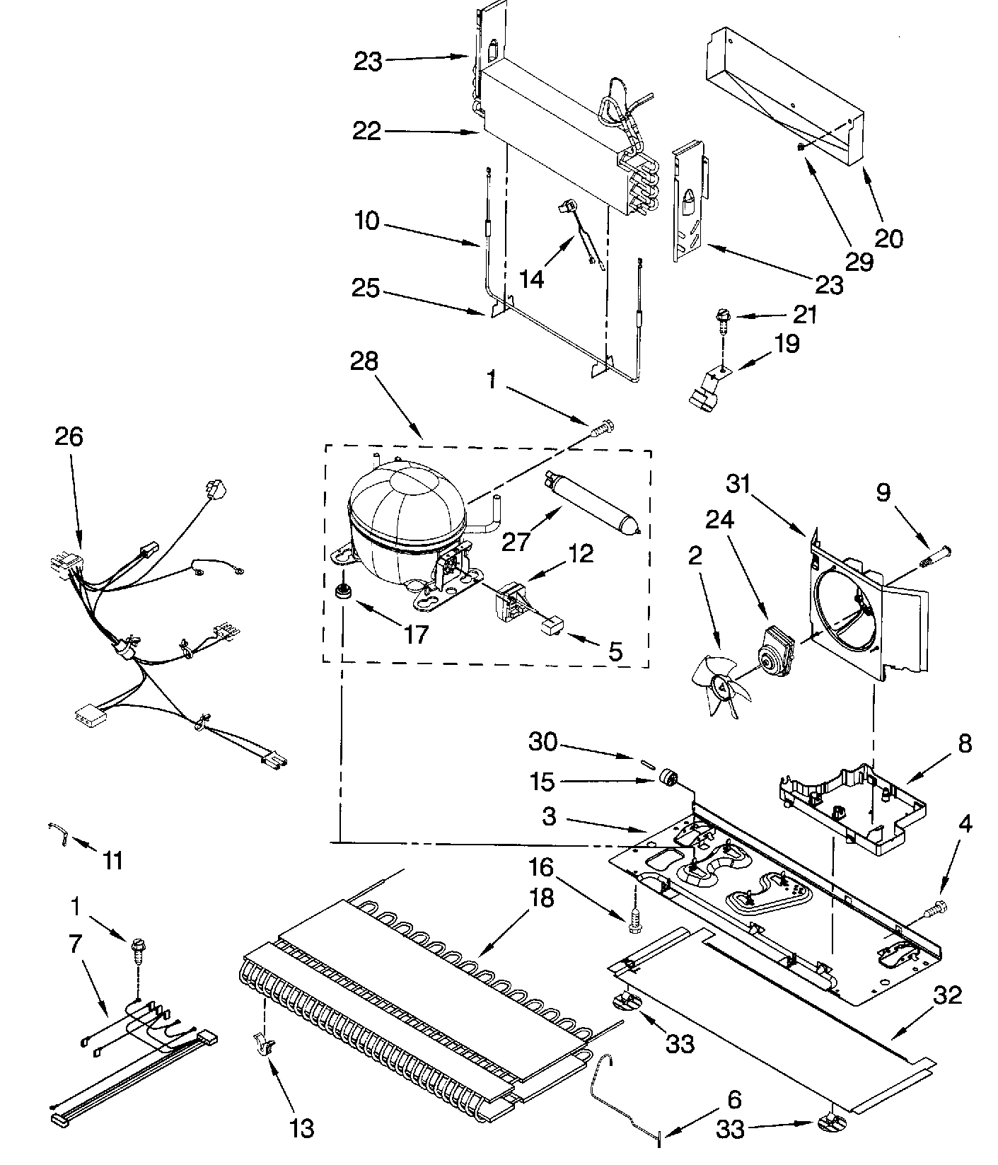 Dacor EF36IWFSS compressor diagram