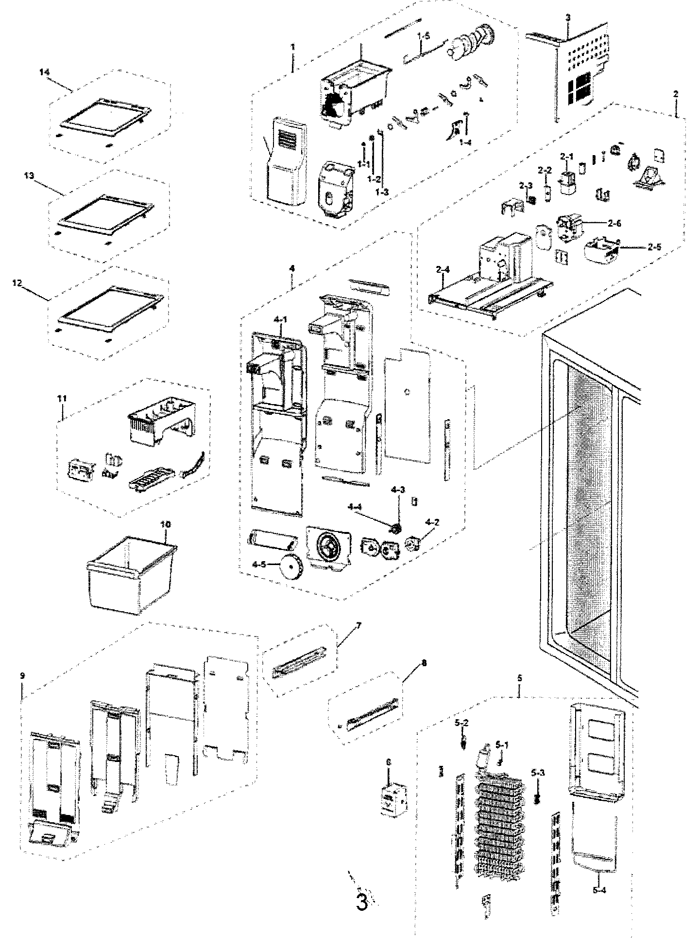 Samsung RS263TDBP/XAA-01 freezer diagram
