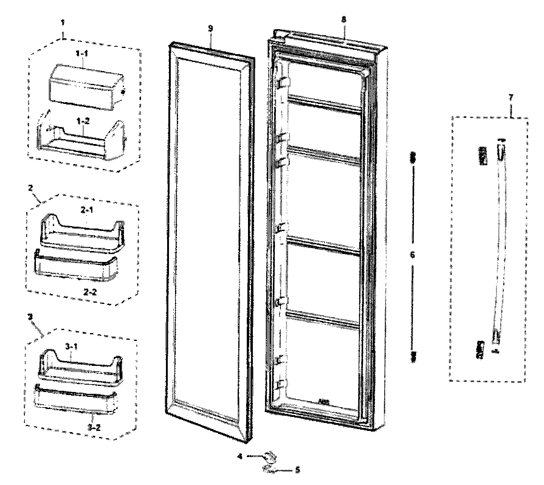 Samsung RS263TDBP/XAA-01 ref door diagram
