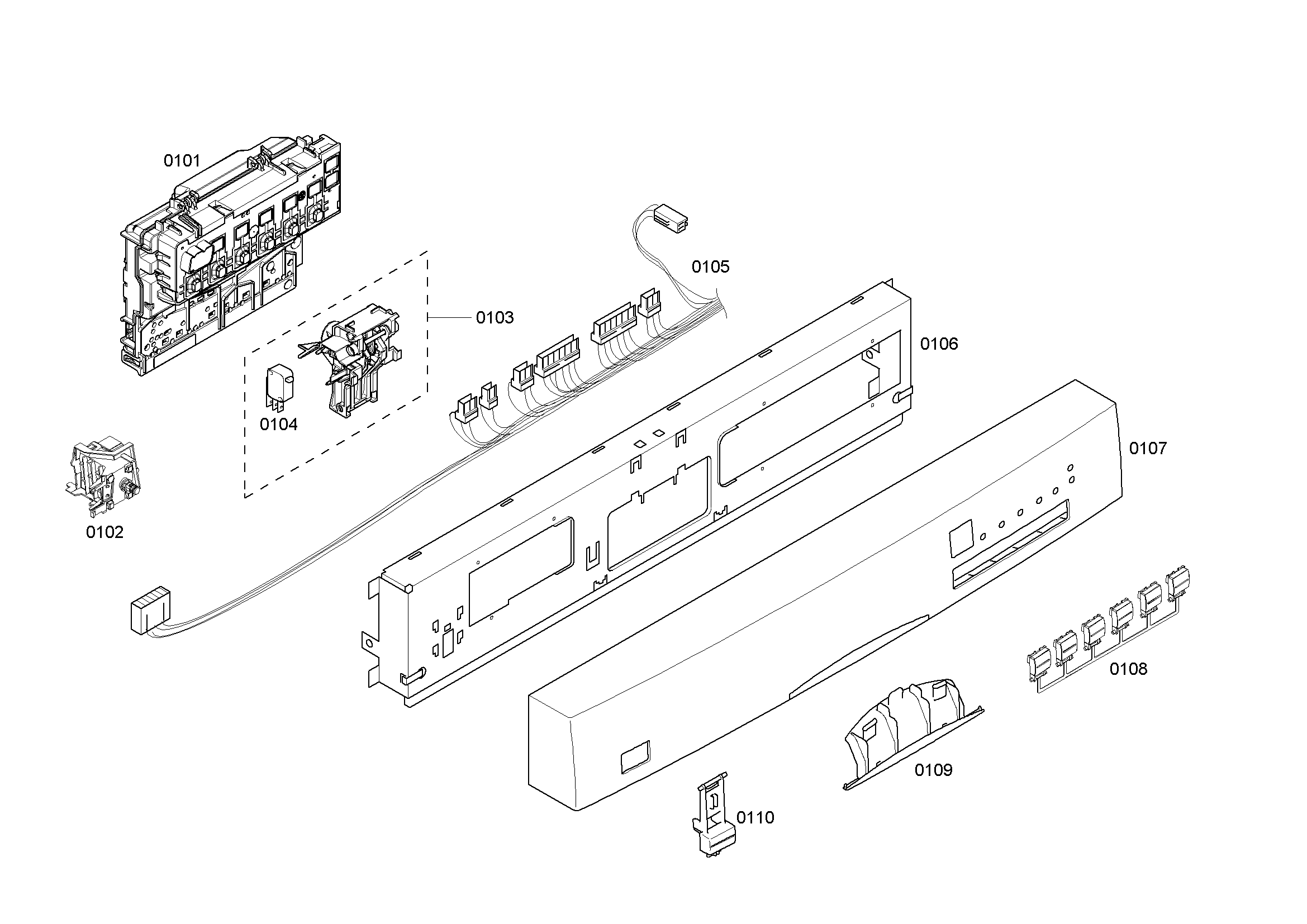 Bosch SHE46C06UC/38 panel assy diagram