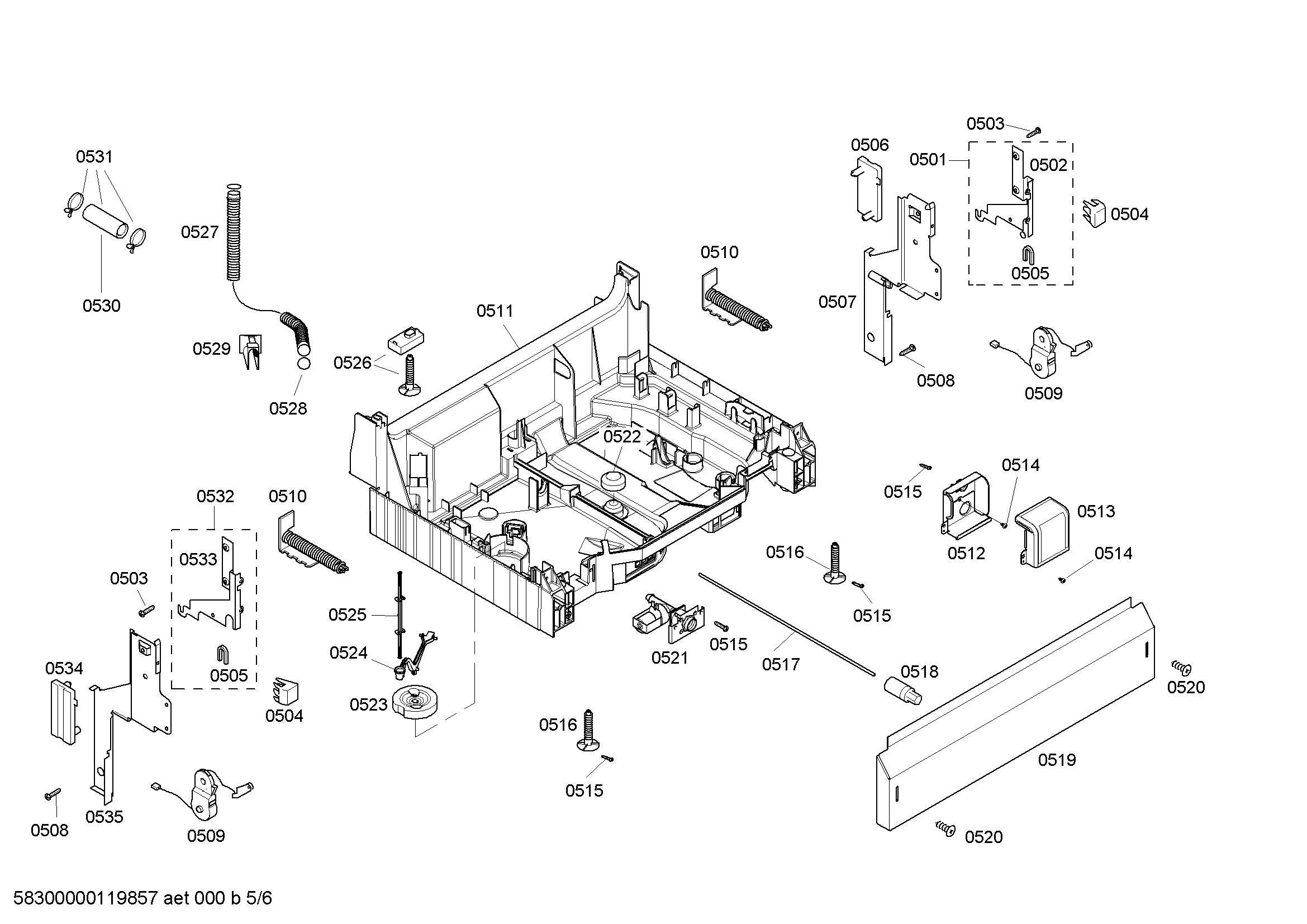 Bosch SHE46C06UC/38 base assy diagram